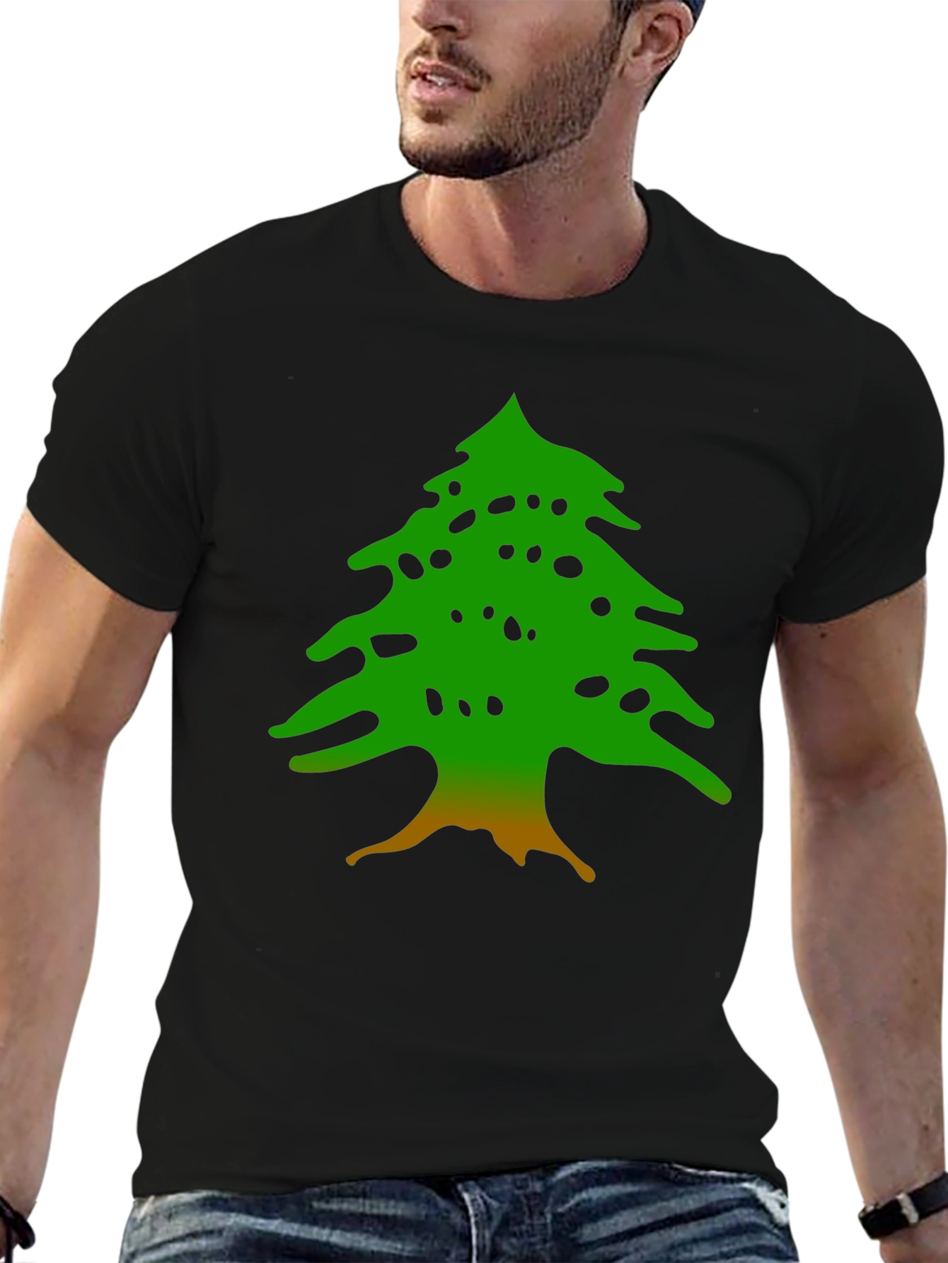 Black Lebanese Cedar Tree Graphic Tee view 6