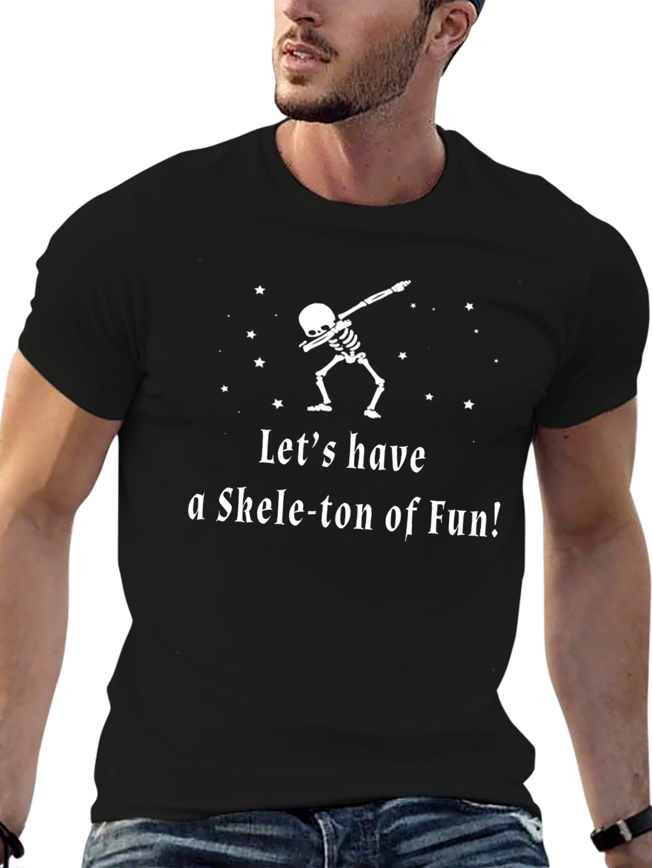Black Skeleton Dab T-Shirt - Let's have a Skele-ton of Fun! view 6