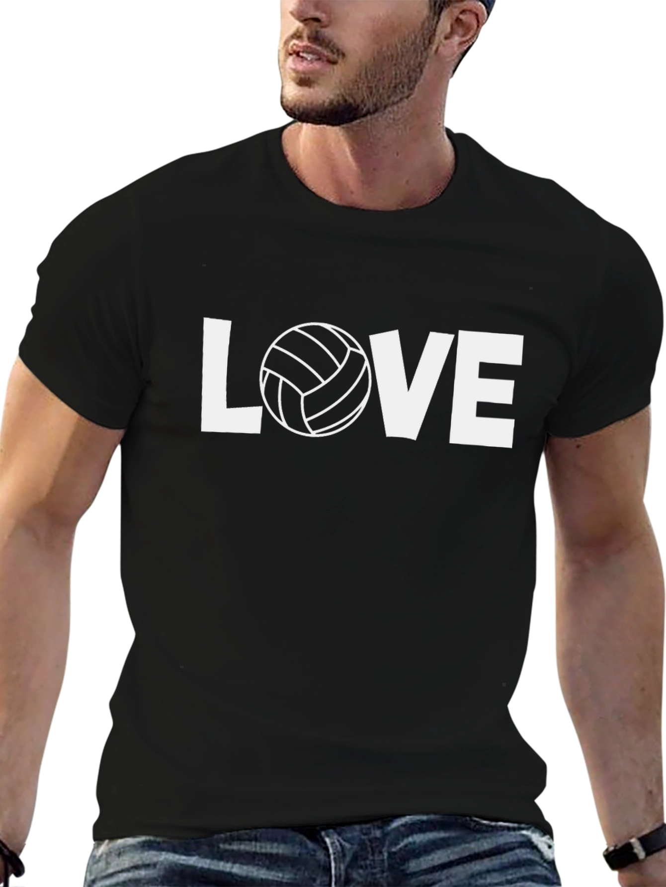 Black Volleyball Love Graphic T-Shirt - Soft Cotton Tee view 6