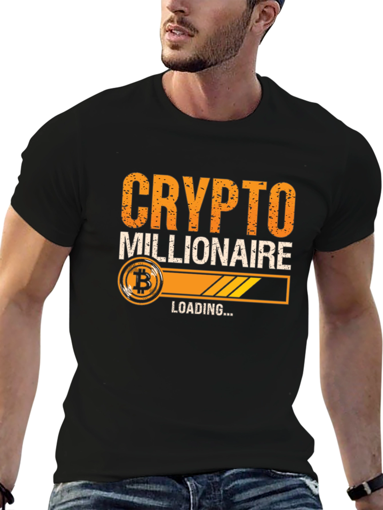 Black Crypto Millionaire Loading Men's T-Shirt view 6