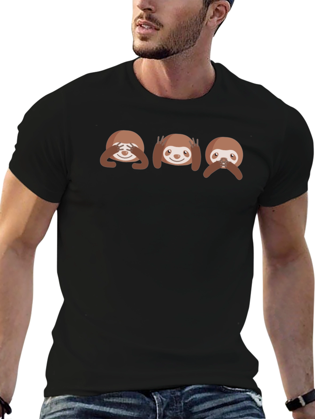 Sloth See Hear Speak No Evil Graphic T-Shirt - 6