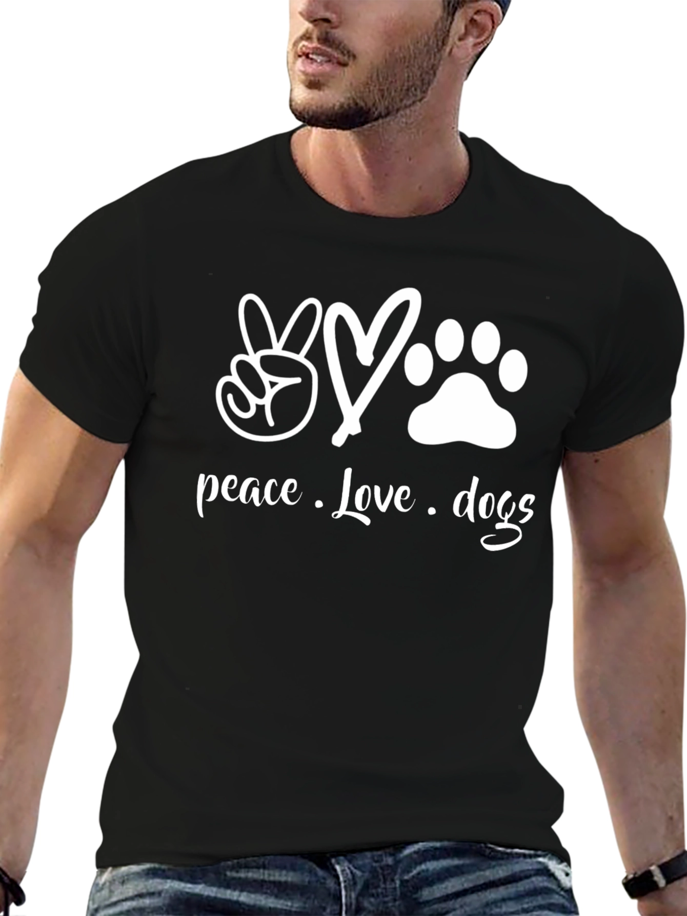 Black Peace Love Dogs Graphic Tee view 6
