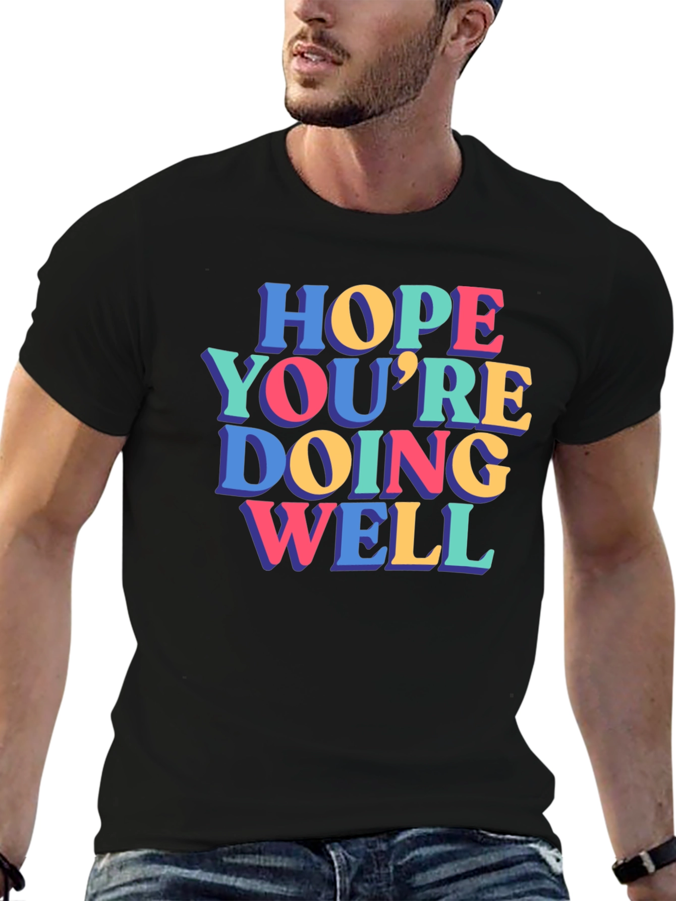 Black Hope You're Doing Well Graphic Tee view 6