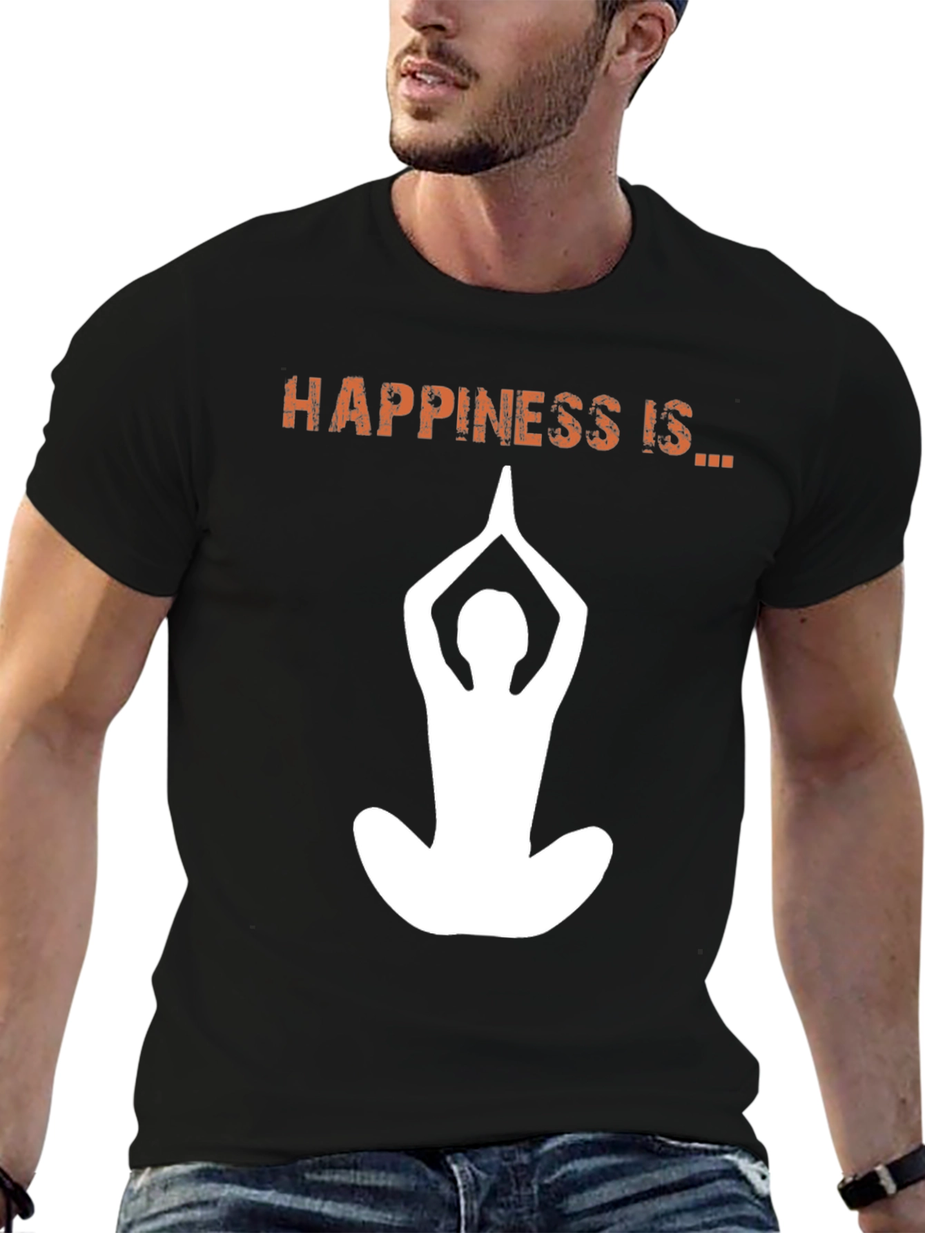 Black Happiness is... Yoga T-Shirt - Meditation Tee view 6