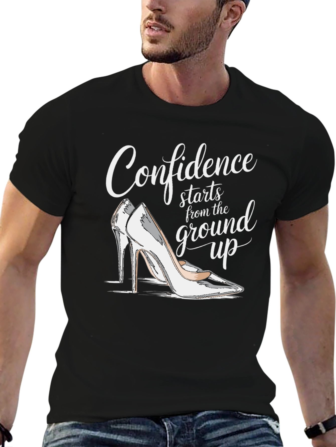Black Confidence Starts From The Ground Up T-Shirt view 6
