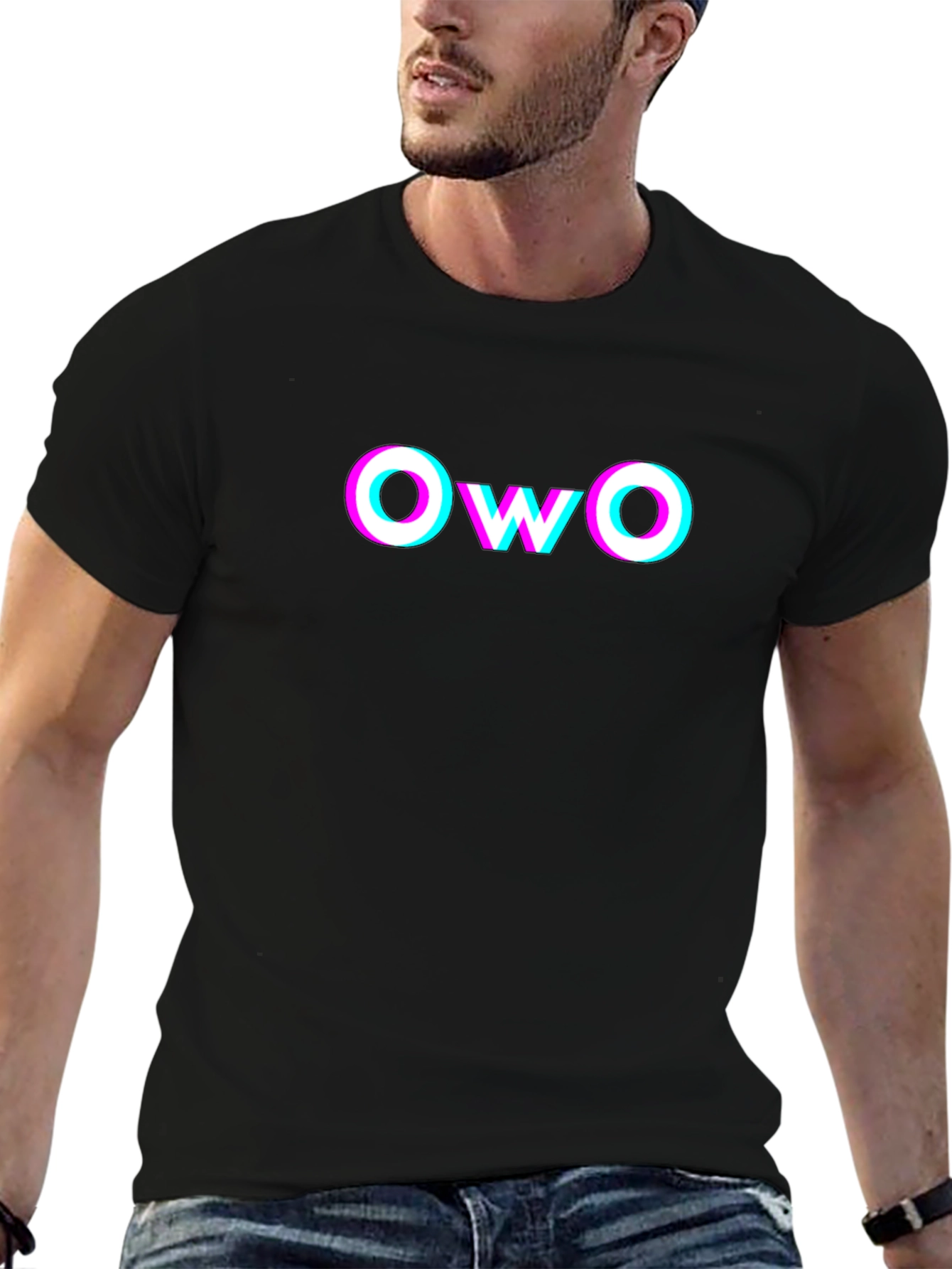 OwO Glitch Graphic T-Shirt - Soft Cotton Tee - 6