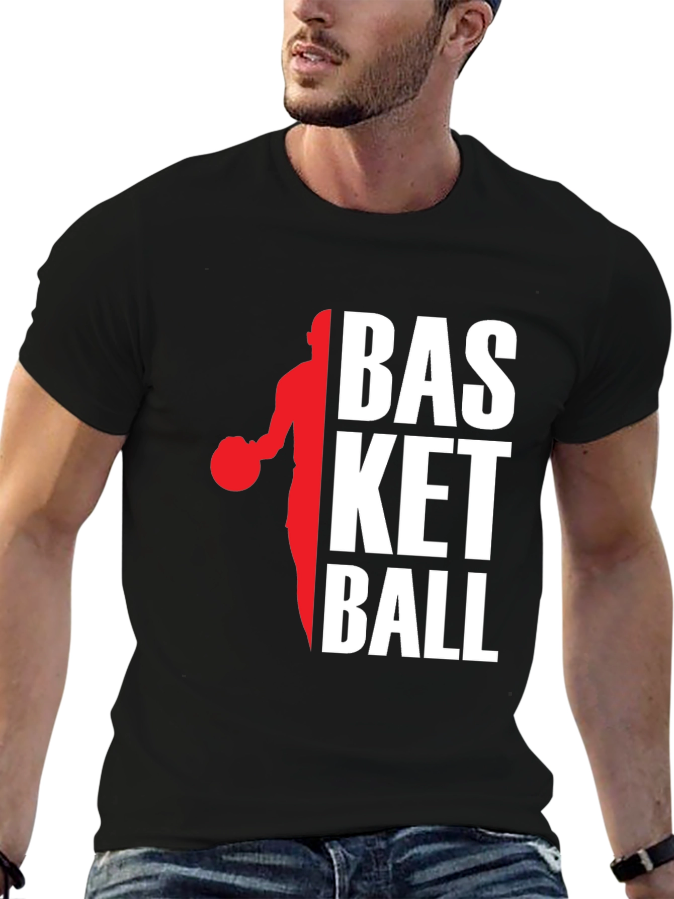 Black Basketball Graphic Tee - Stylish & Comfortable Cotton Blend view 6