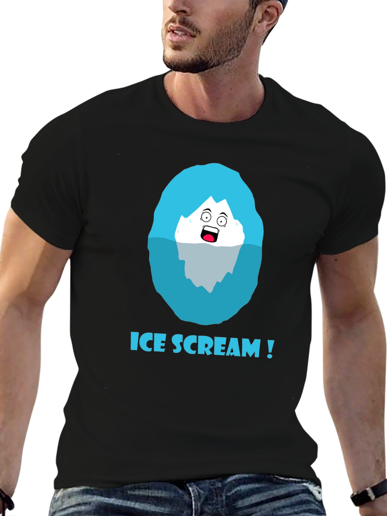 Black Ice Scream T-Shirt - Funny Graphic Tee view 6