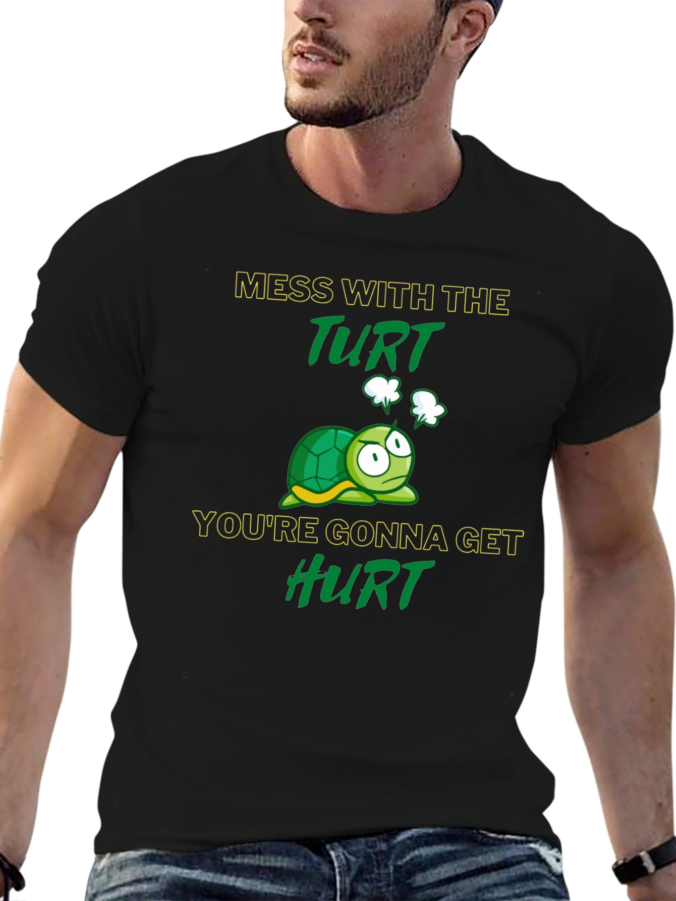 Black Mess with the Turt Graphic T-Shirt view 6