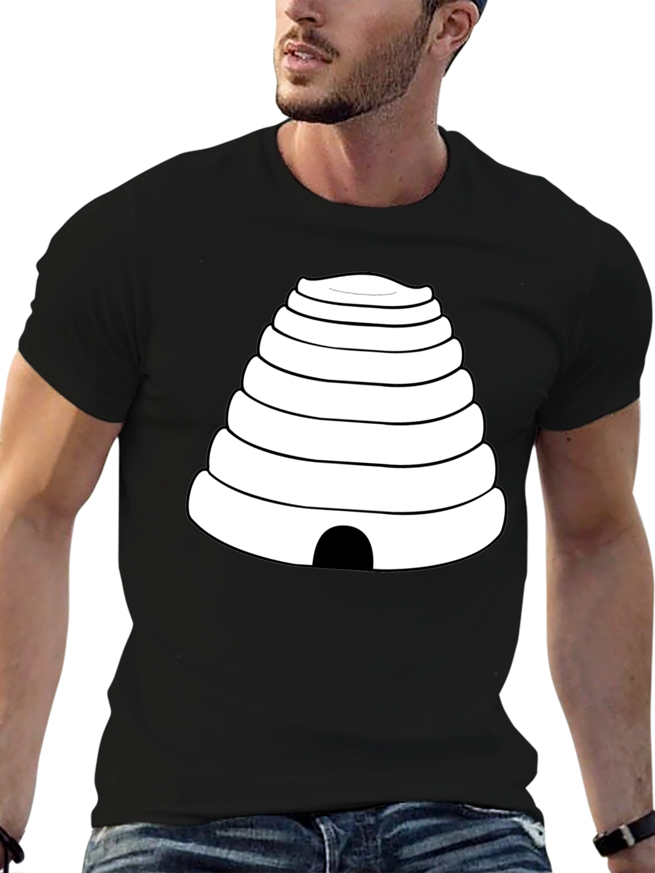 Black Beehive Graphic Tee - Unique Design T-Shirt view 6