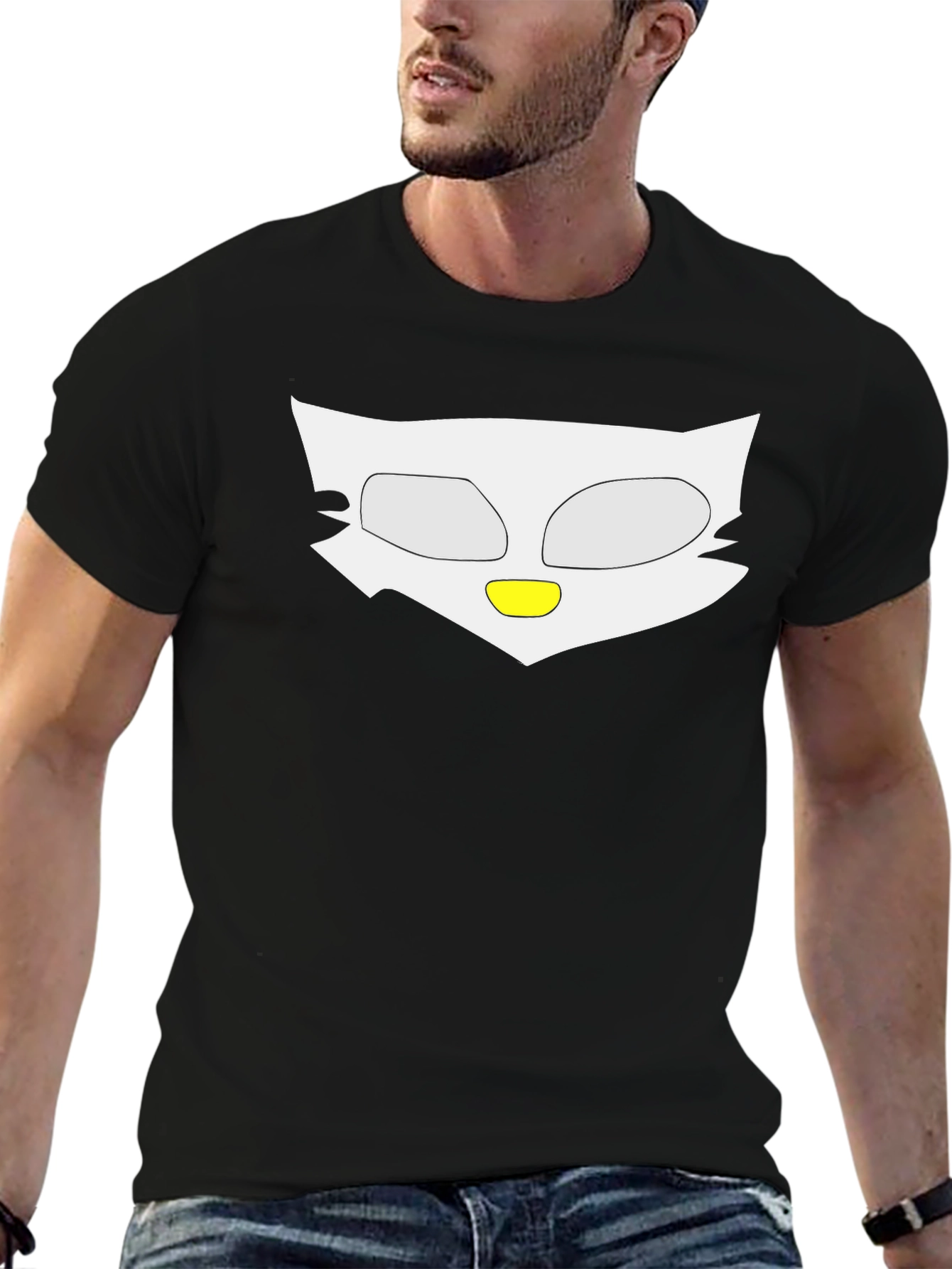Black Abstract Owl Graphic Tee - Soft Cotton Blend view 6