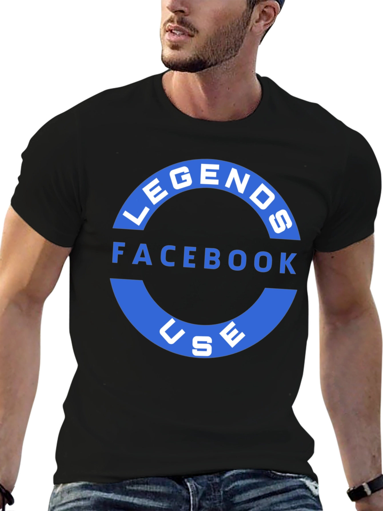 Black Legends Facebook Use T-Shirt - Black view 6