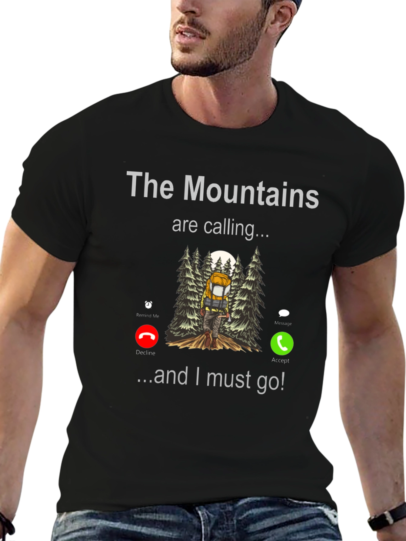 Black Mountains Calling T-Shirt - Hiker's Adventure Tee view 6