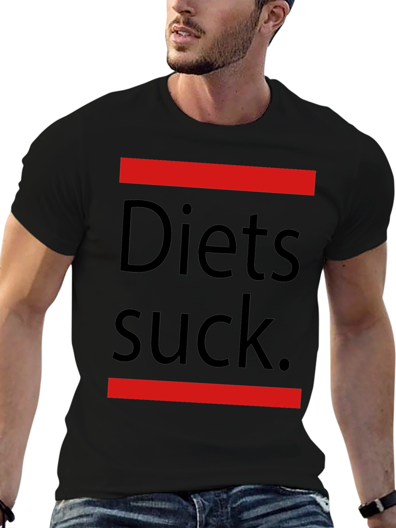 Black Diets Suck Graphic T-Shirt - Unisex view 6