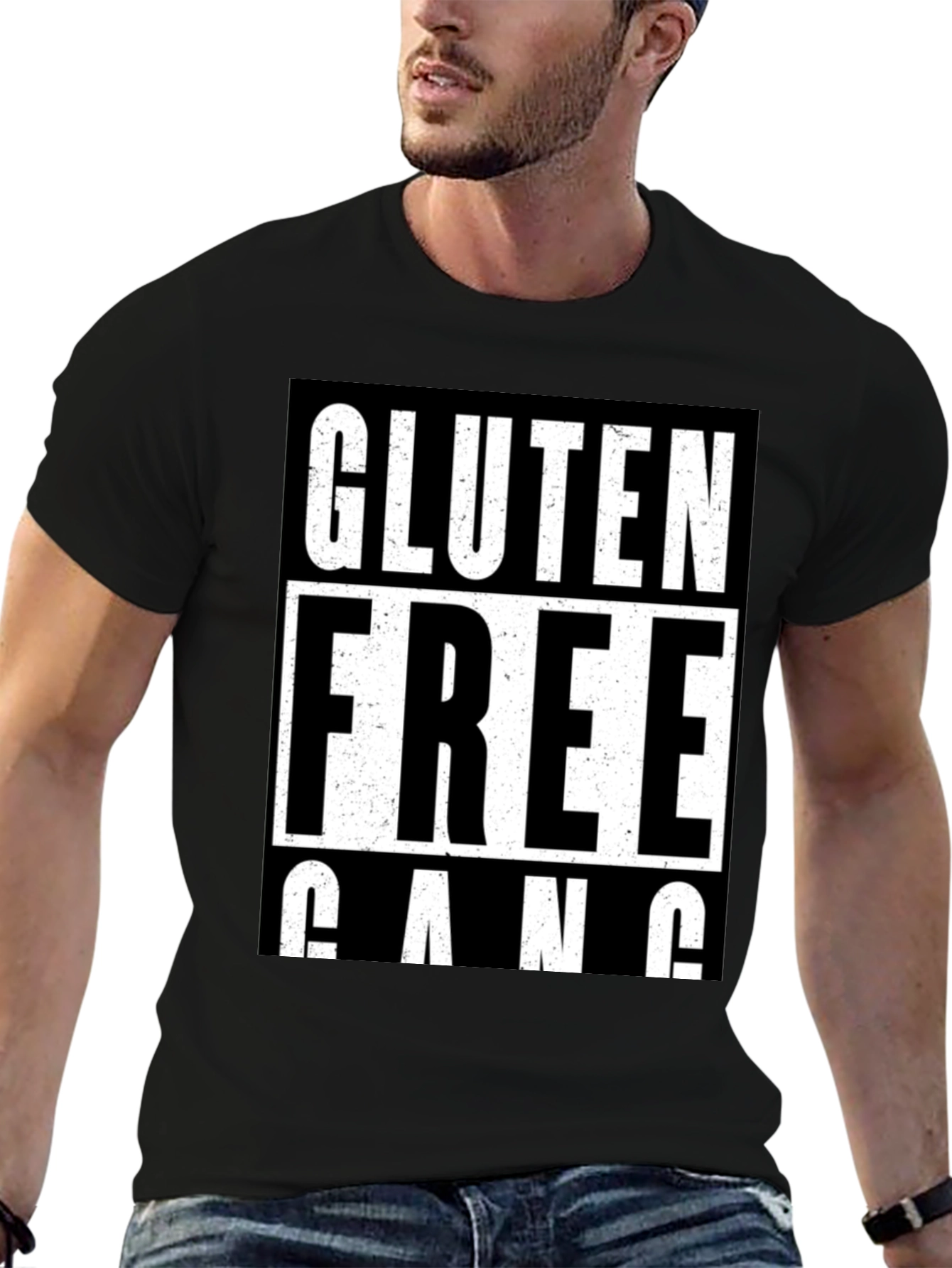 Black Gluten Free Gang T-Shirt -  Bold Graphic Tee view 6
