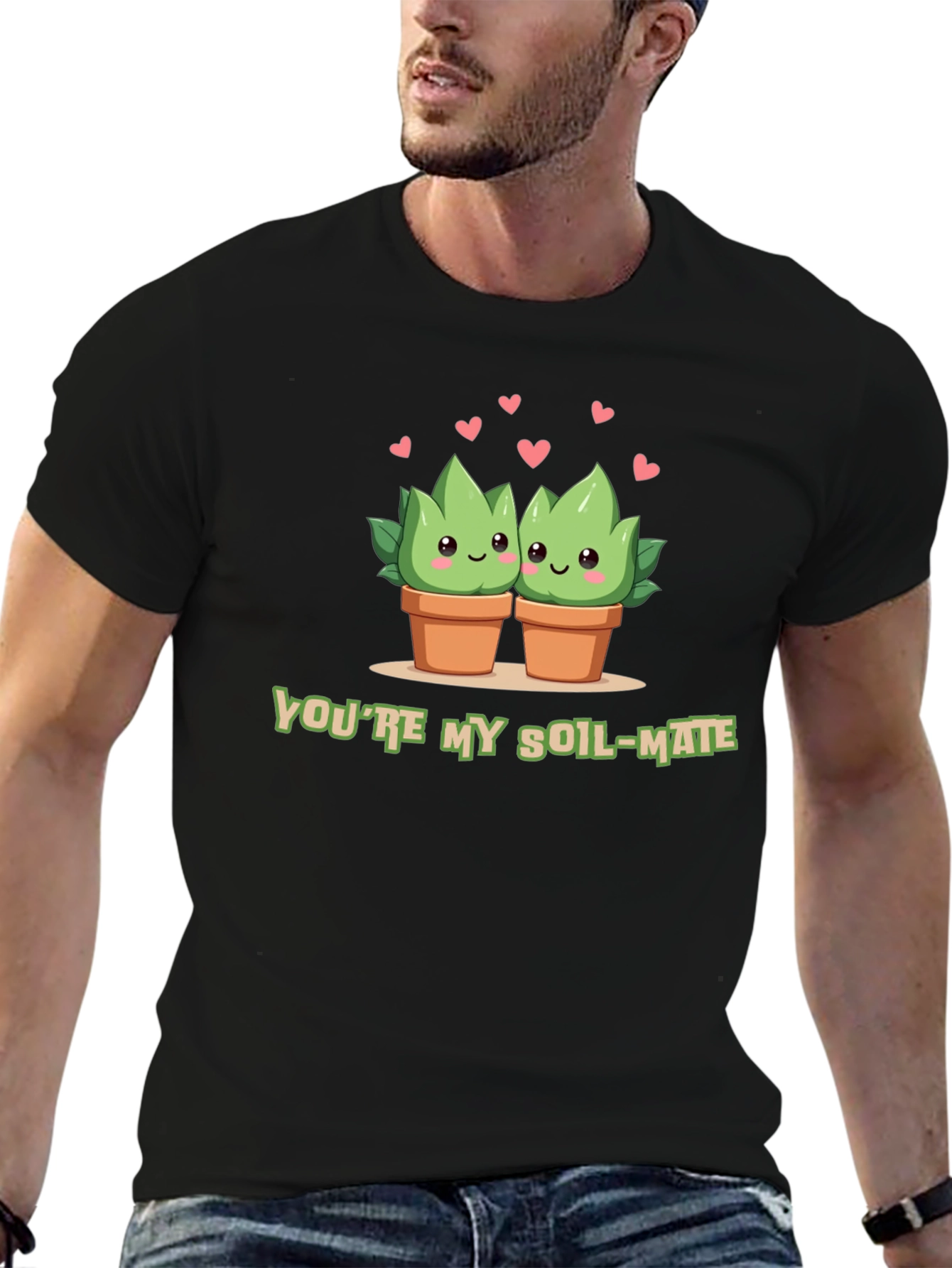 Black Soil-Mate Succulent Plant T-Shirt view 6