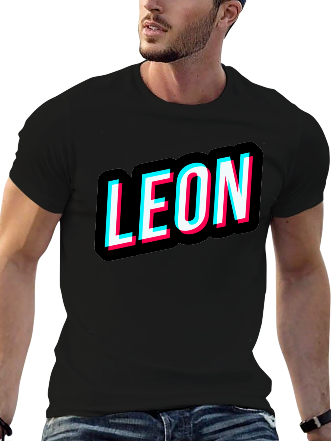 Black Leon T-Shirt Black Novelty Design Tee view 6