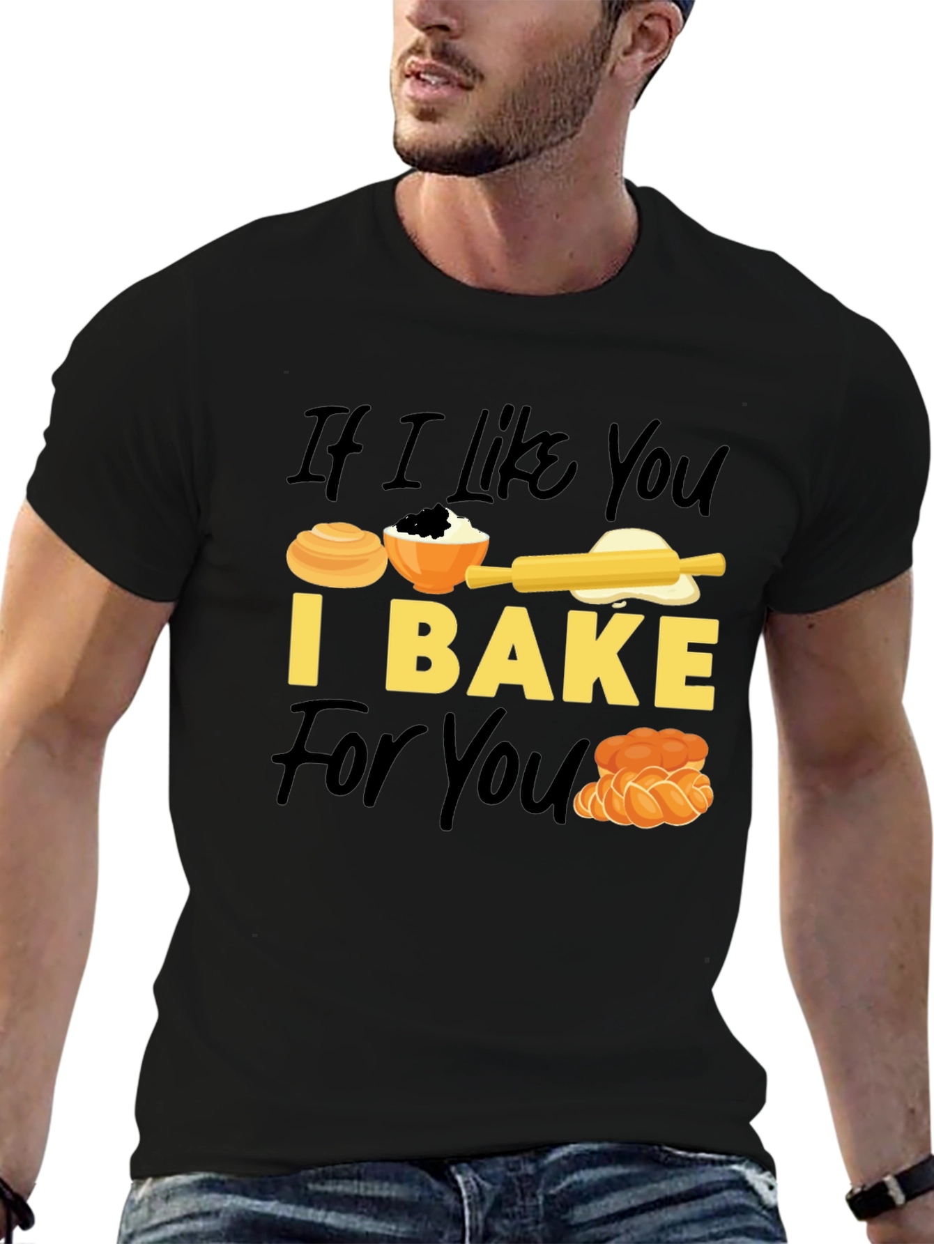 Black If I Like You I Bake For You T-Shirt view 6