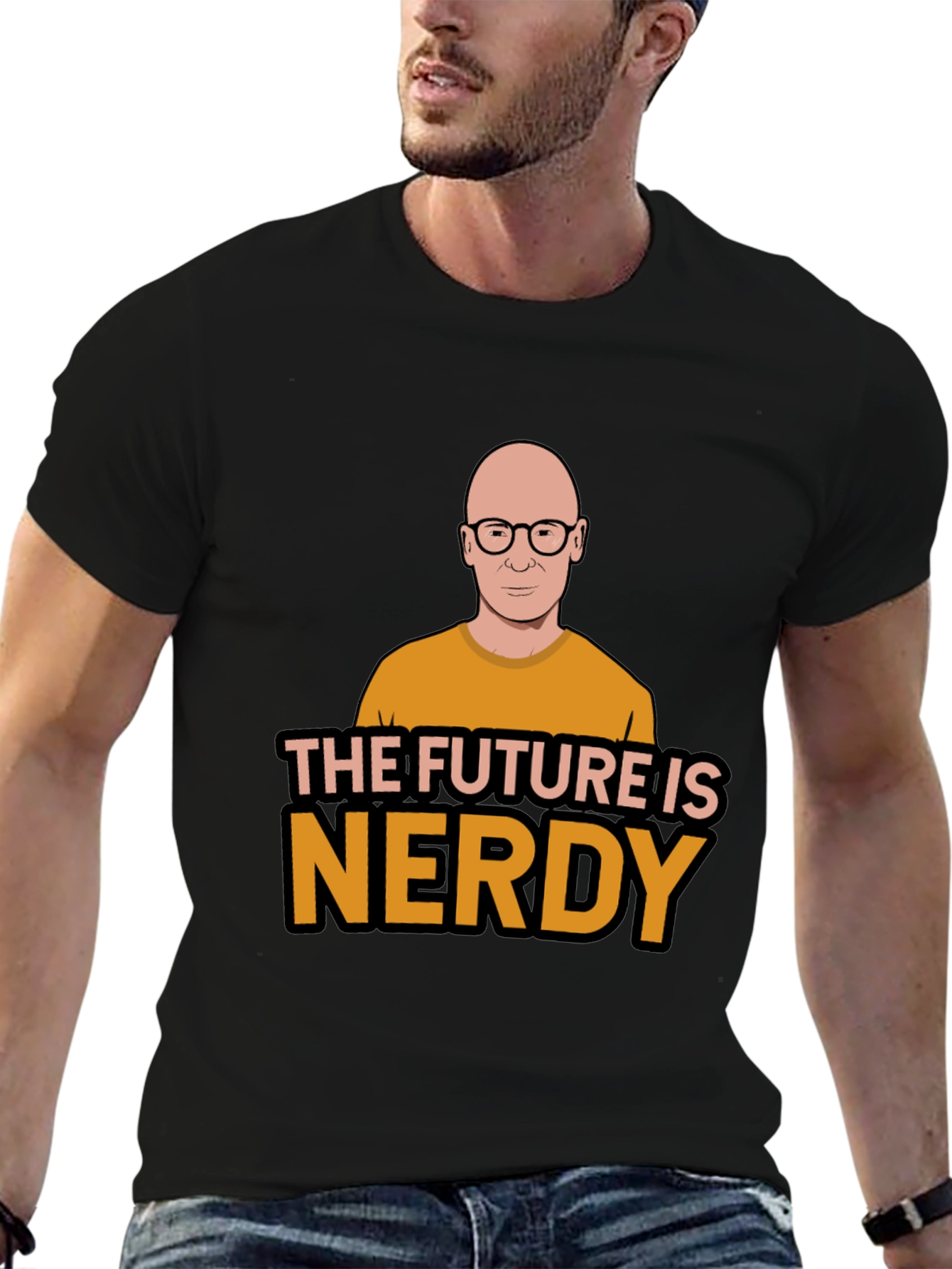 Black The Future is Nerdy Graphic T-Shirt view 6