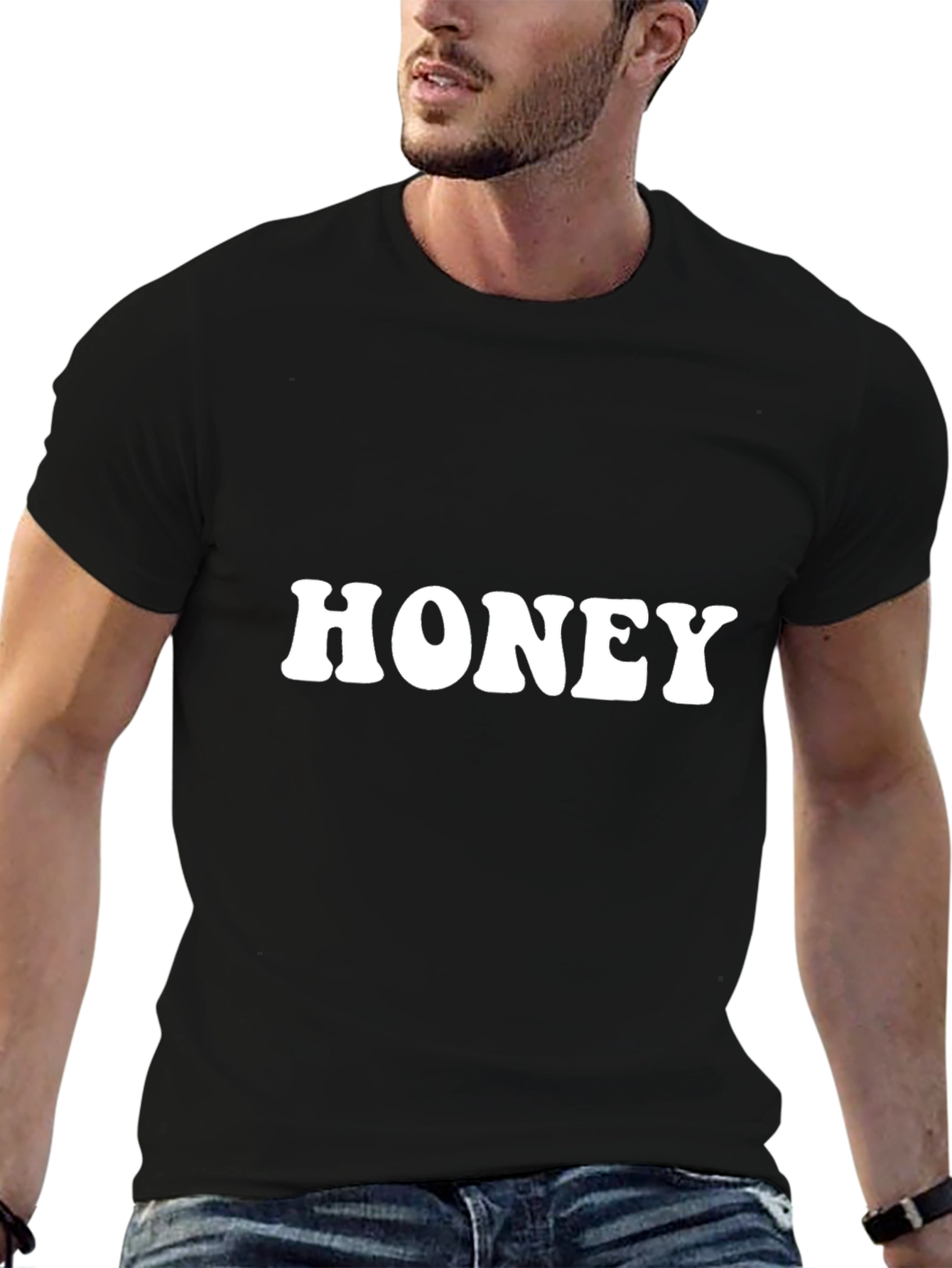 Black Honey Graphic Tee - Retro Style Black T-Shirt view 6