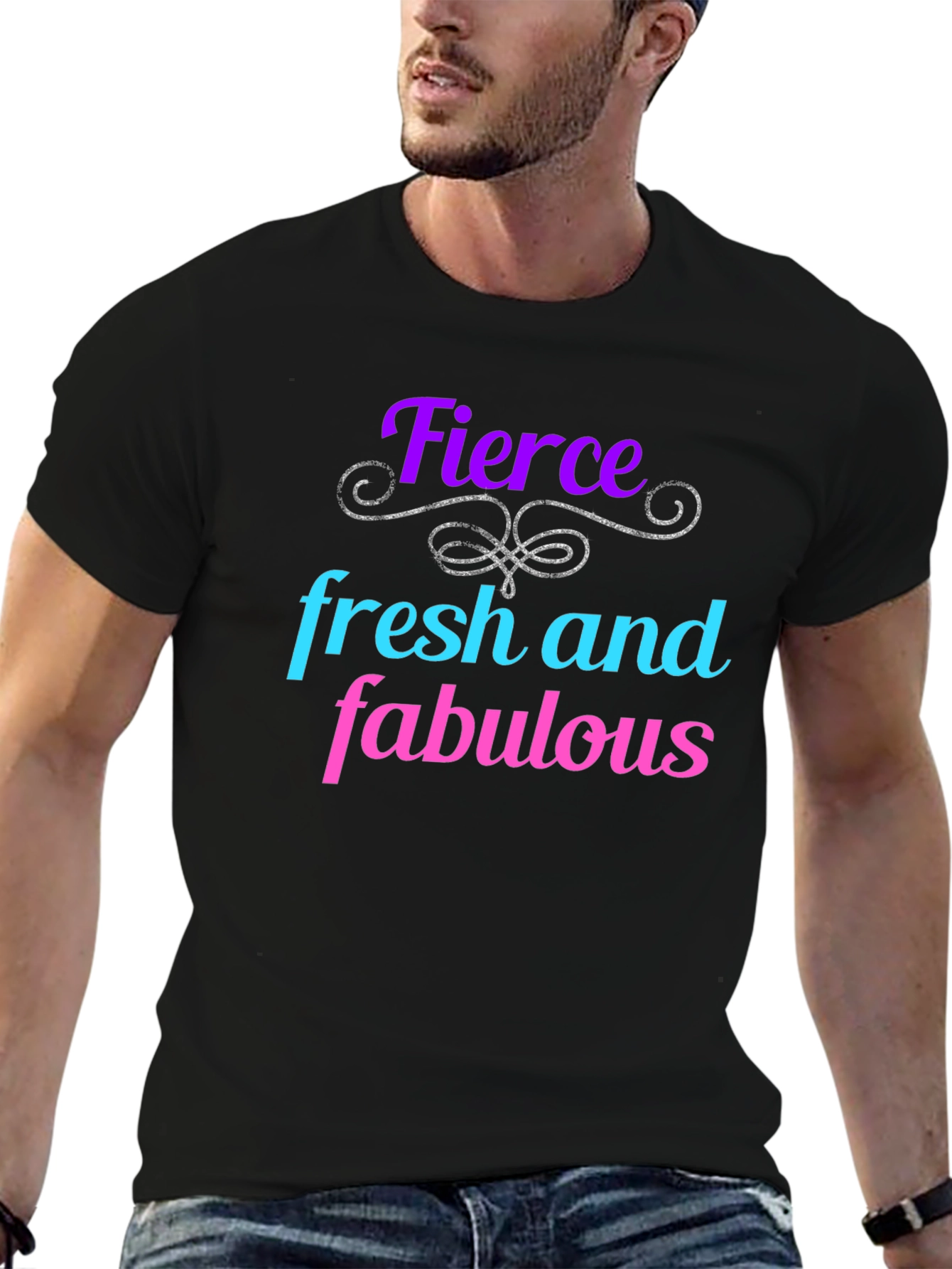 Black Fierce Fresh Fabulous Graphic Tee - Black view 6