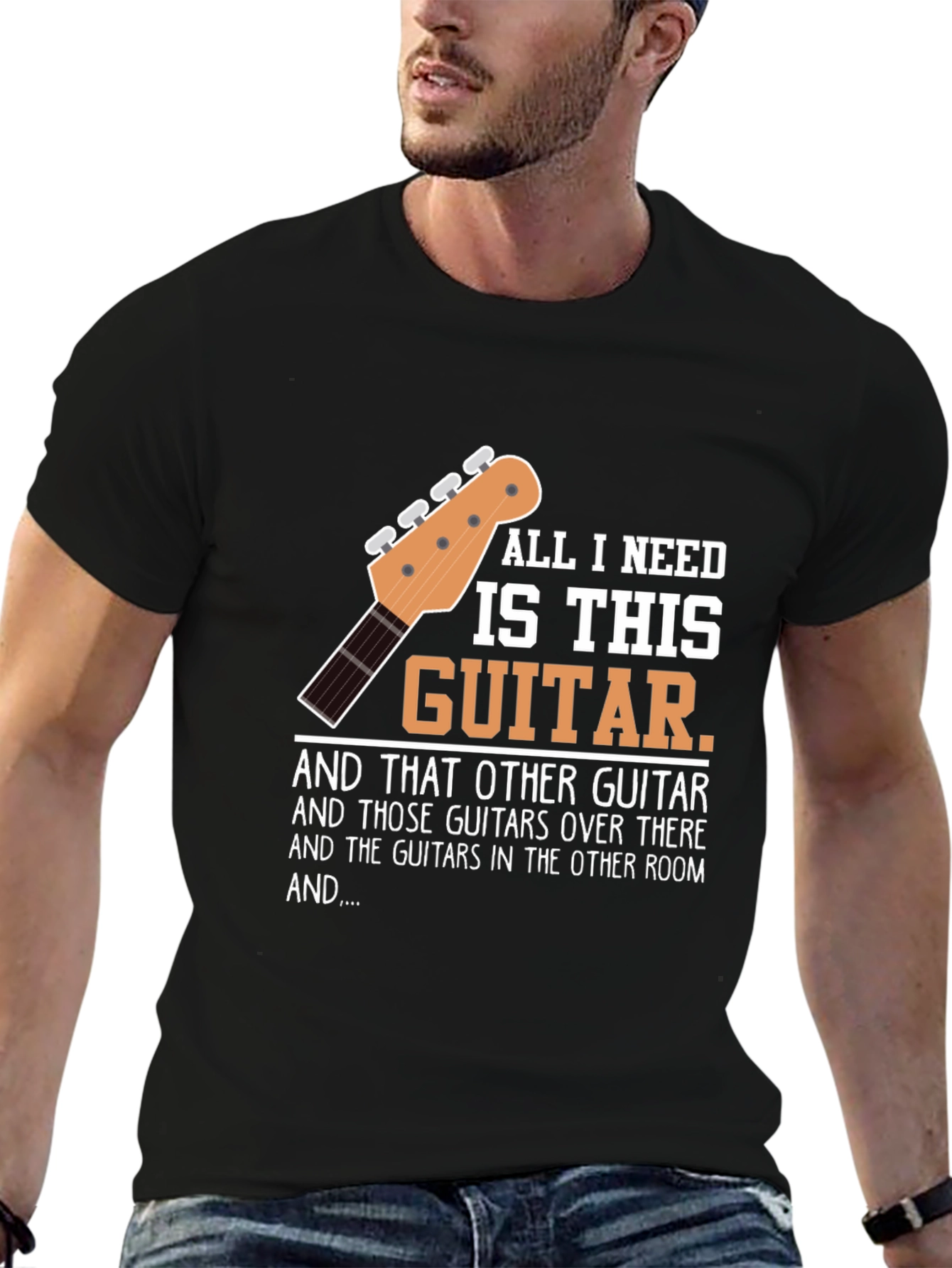 Black All I Need Is This Guitar Graphic Tee view 6