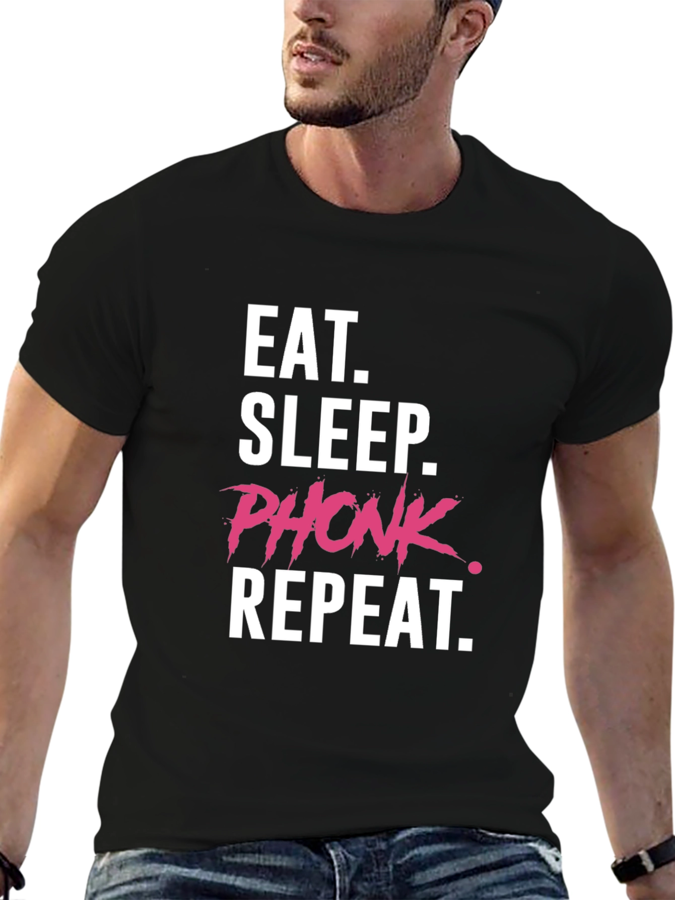 Eat Sleep Phonk Repeat Black T-Shirt - 6