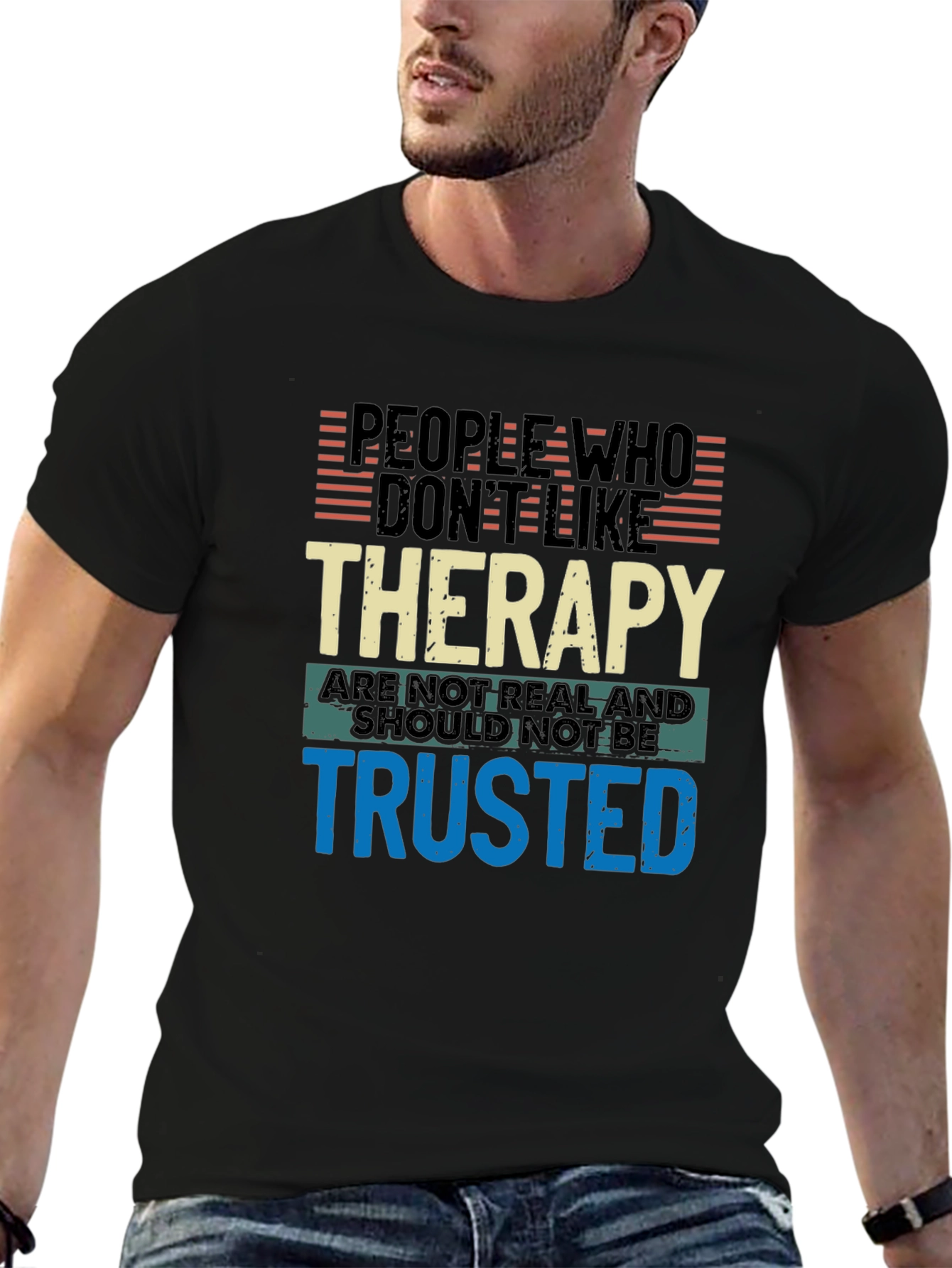 Black Therapy Humor Graphic Tee view 6