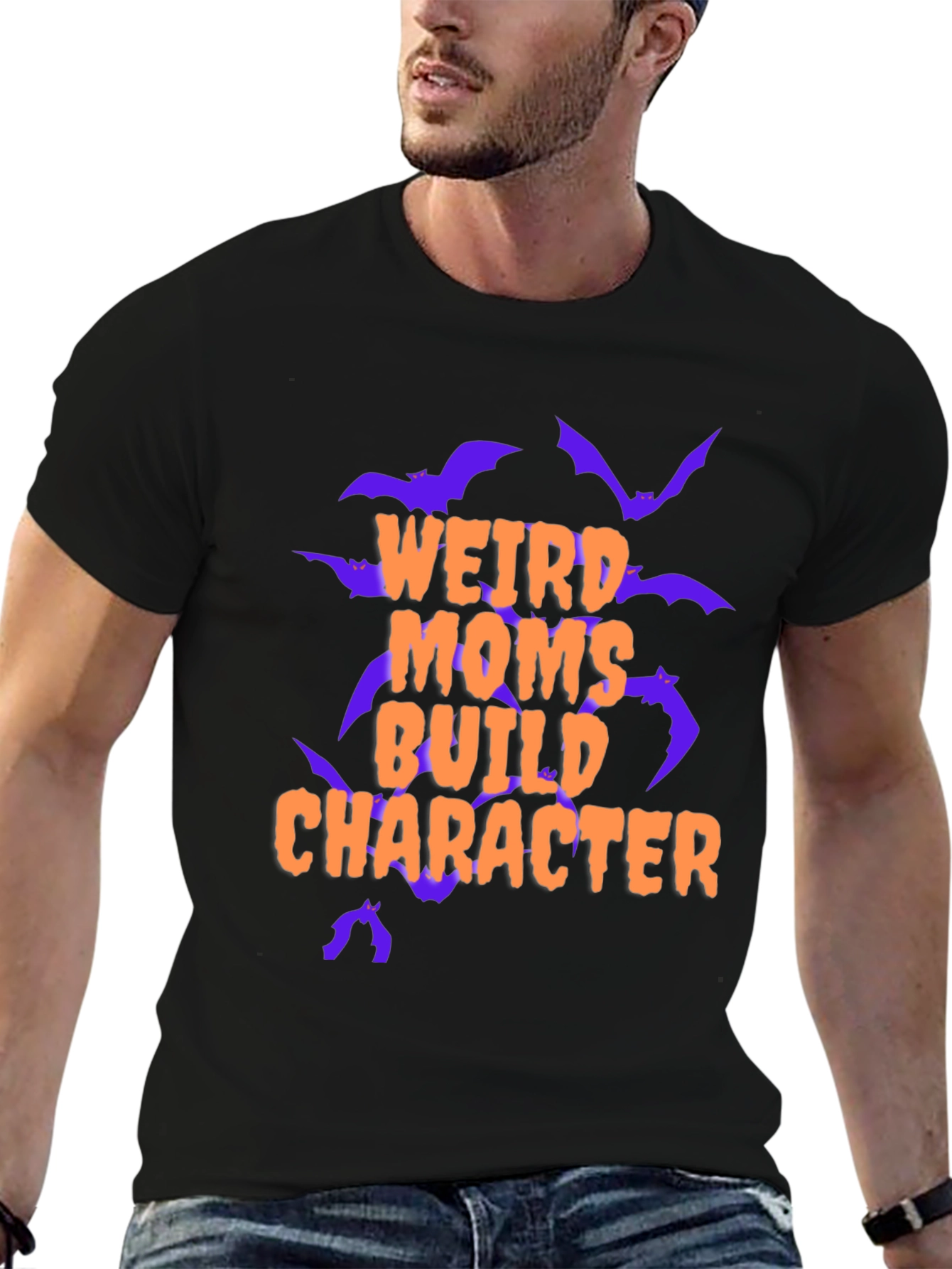 Black Weird Moms Build Character Graphic Tee view 6