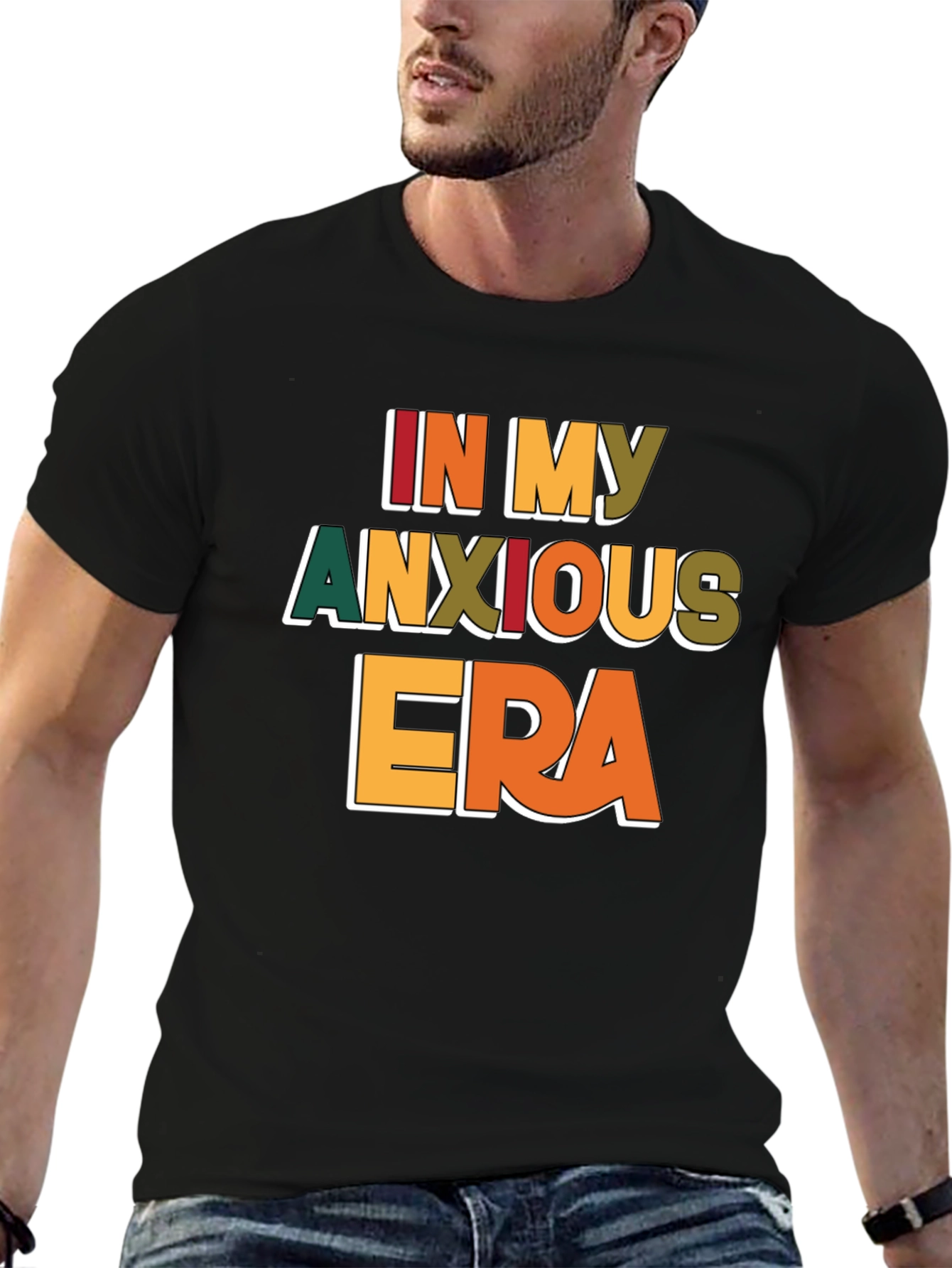 Black In My Anxious Era T-Shirt - Trendy Graphic Tee view 6