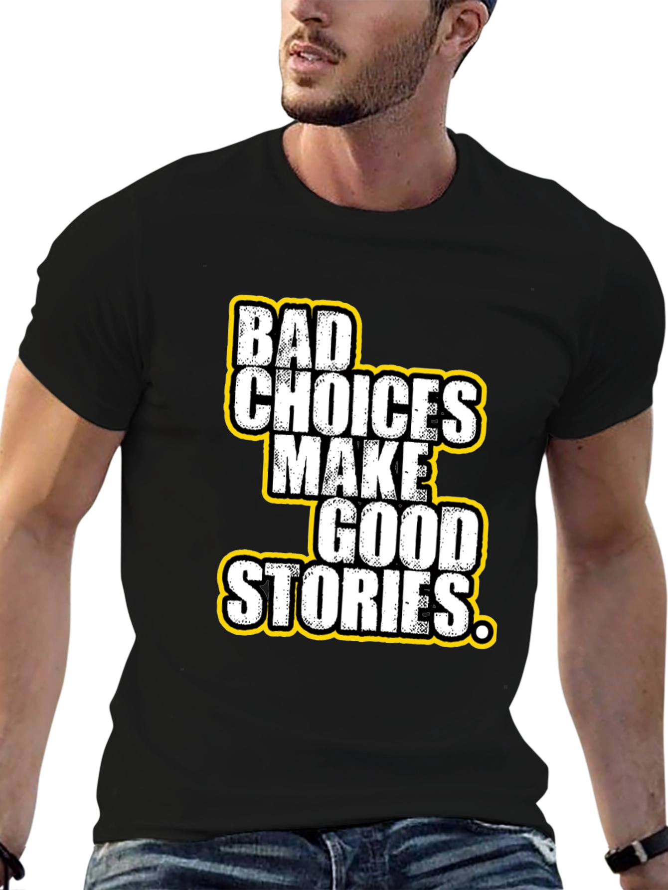 Black Bad Choices Good Stories Graphic Tee view 6