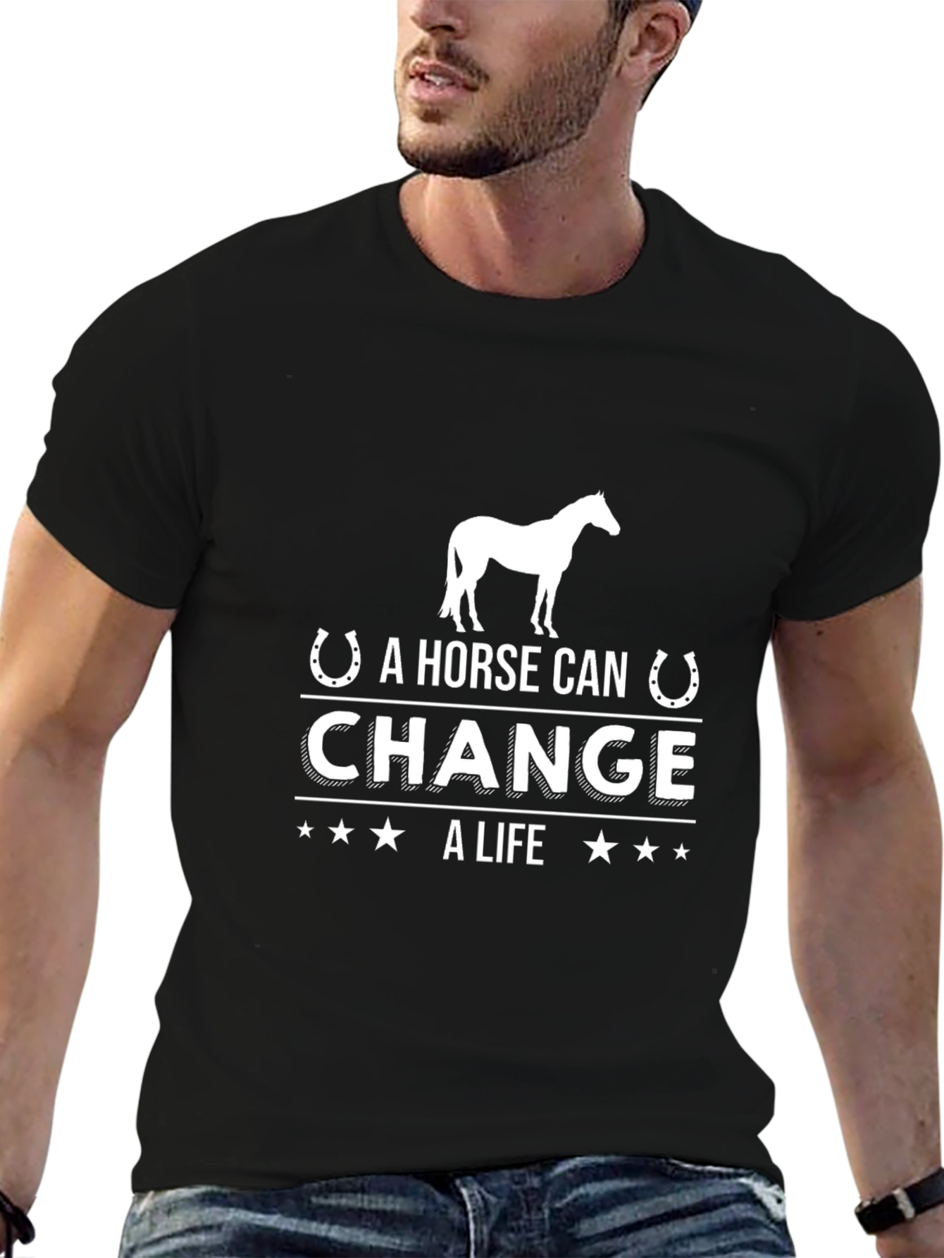 Black Horse Can Change a Life Graphic Tee view 6