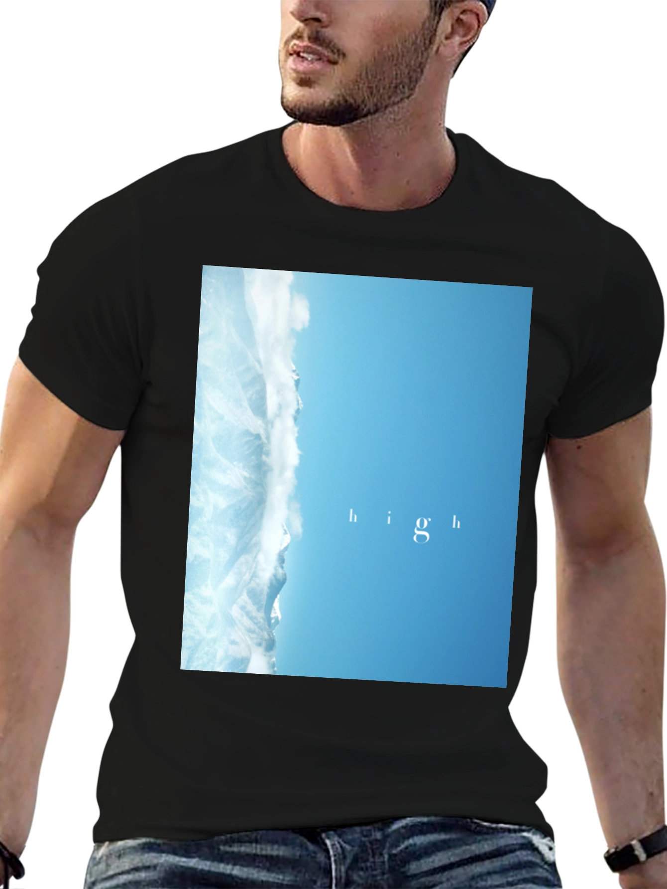 Black High Sky Graphic Black T-Shirt view 6