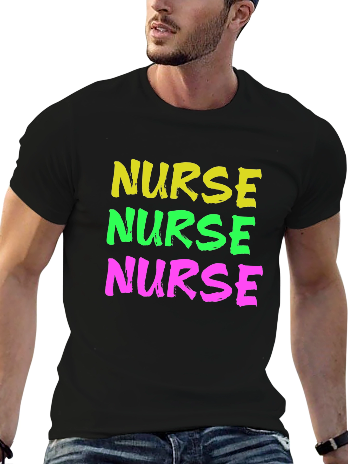 Black Nurse Stack Graphic Tee - Black Cotton view 6