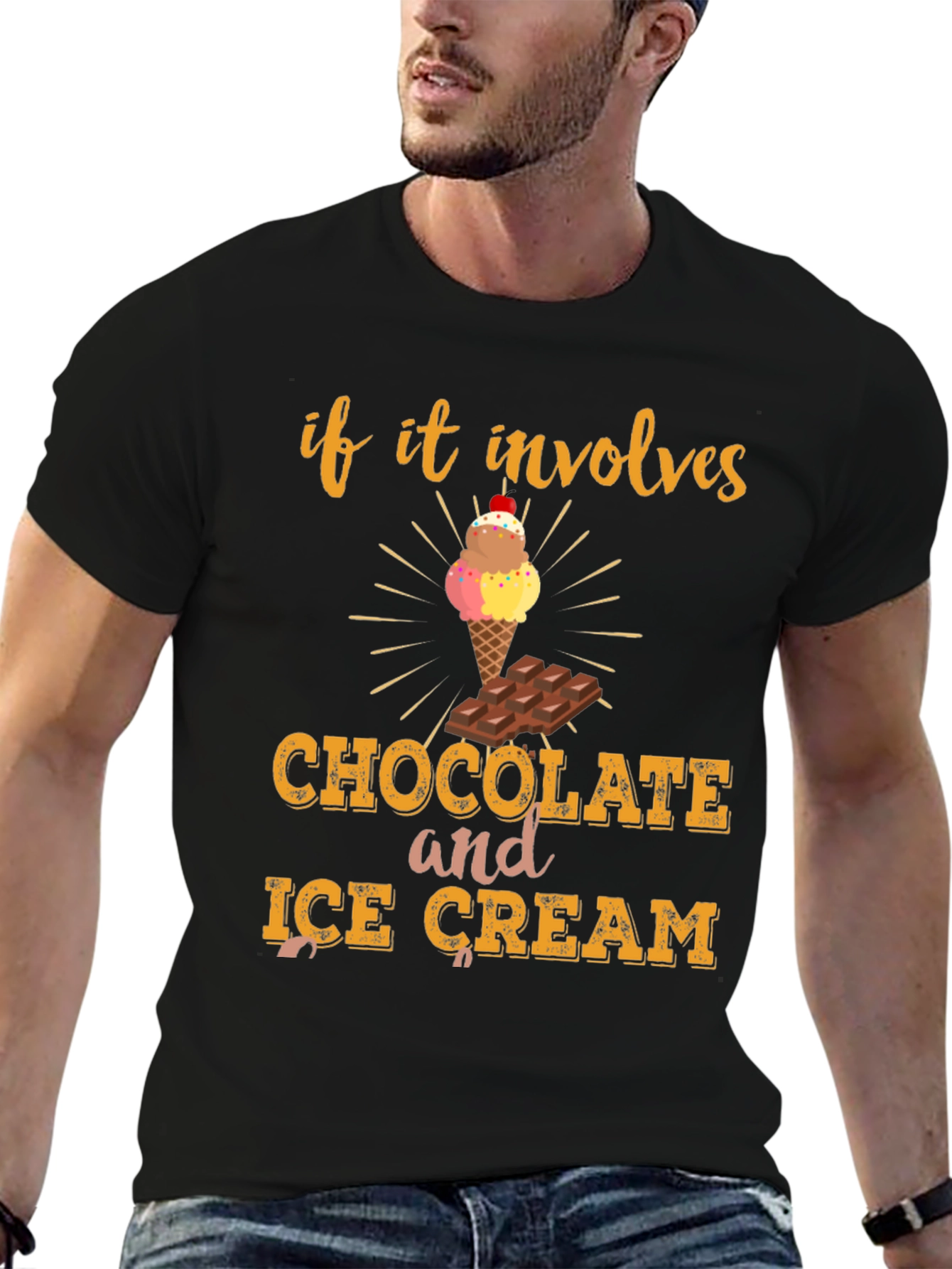 Black Chocolate and Ice Cream Graphic Tee view 6