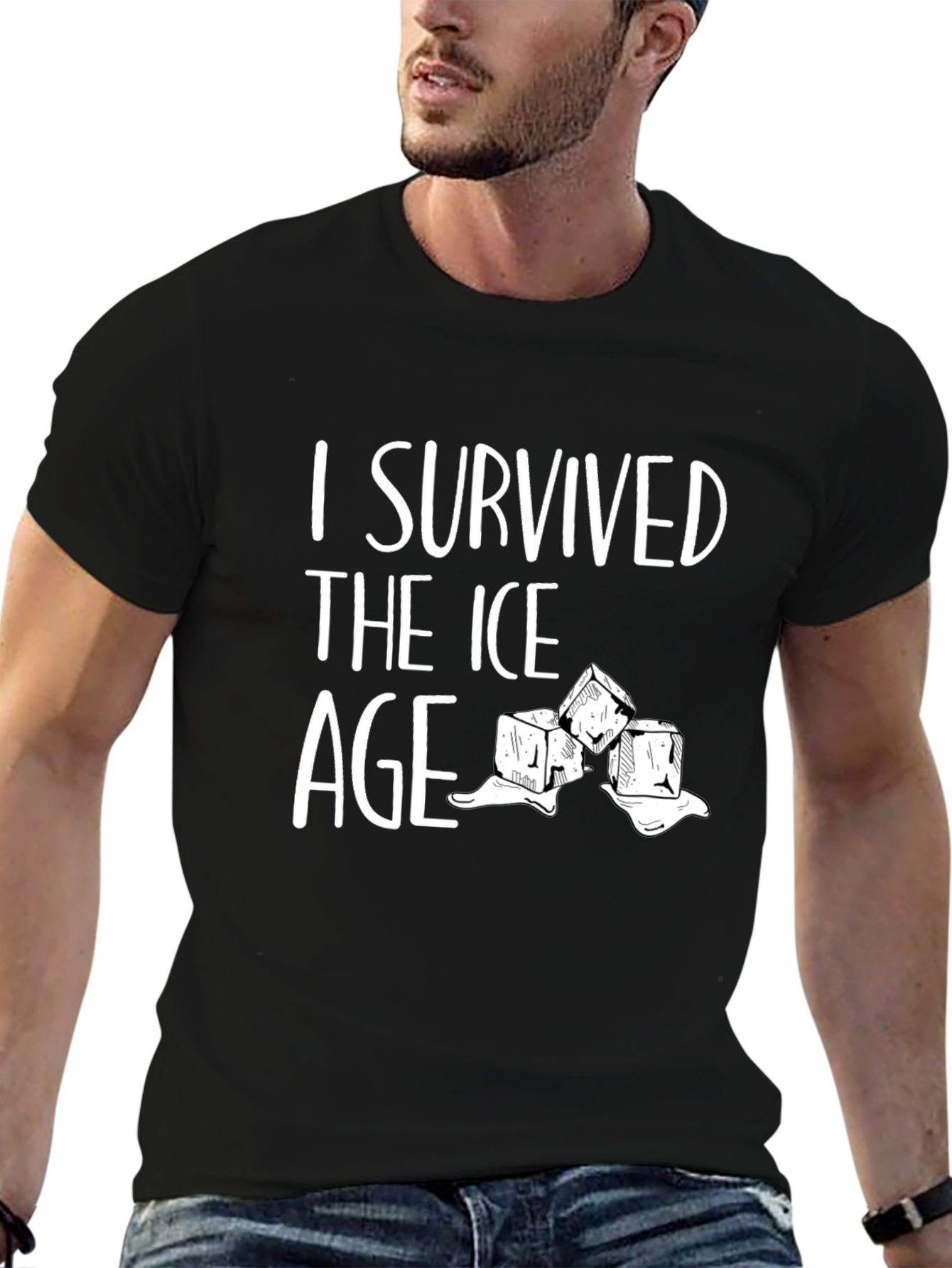 Black I Survived the Ice Age Graphic Tee - Black Cotton view 6