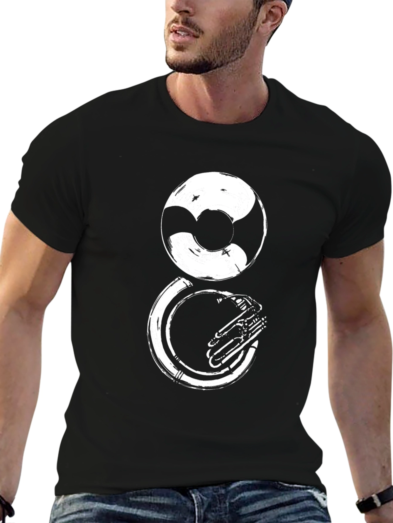 Black Sousaphone Graphic Tee - Musical Instrument T-Shirt view 6