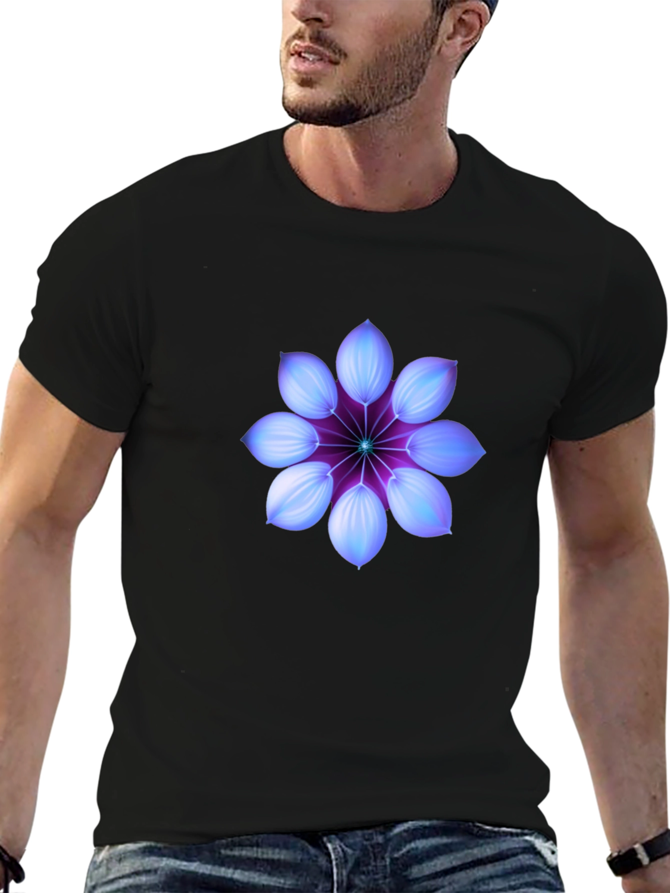 Black Mystic Bloom Black T-Shirt view 6