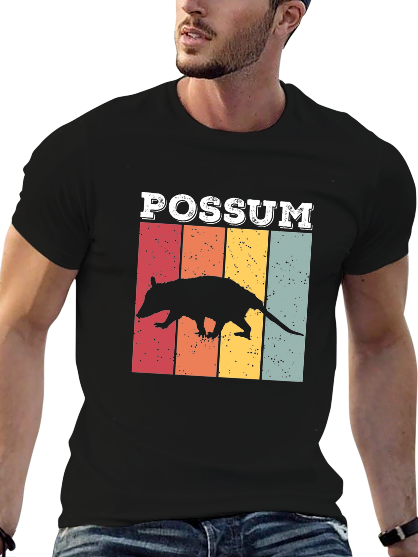 Black Vintage Possum Graphic Tee view 6