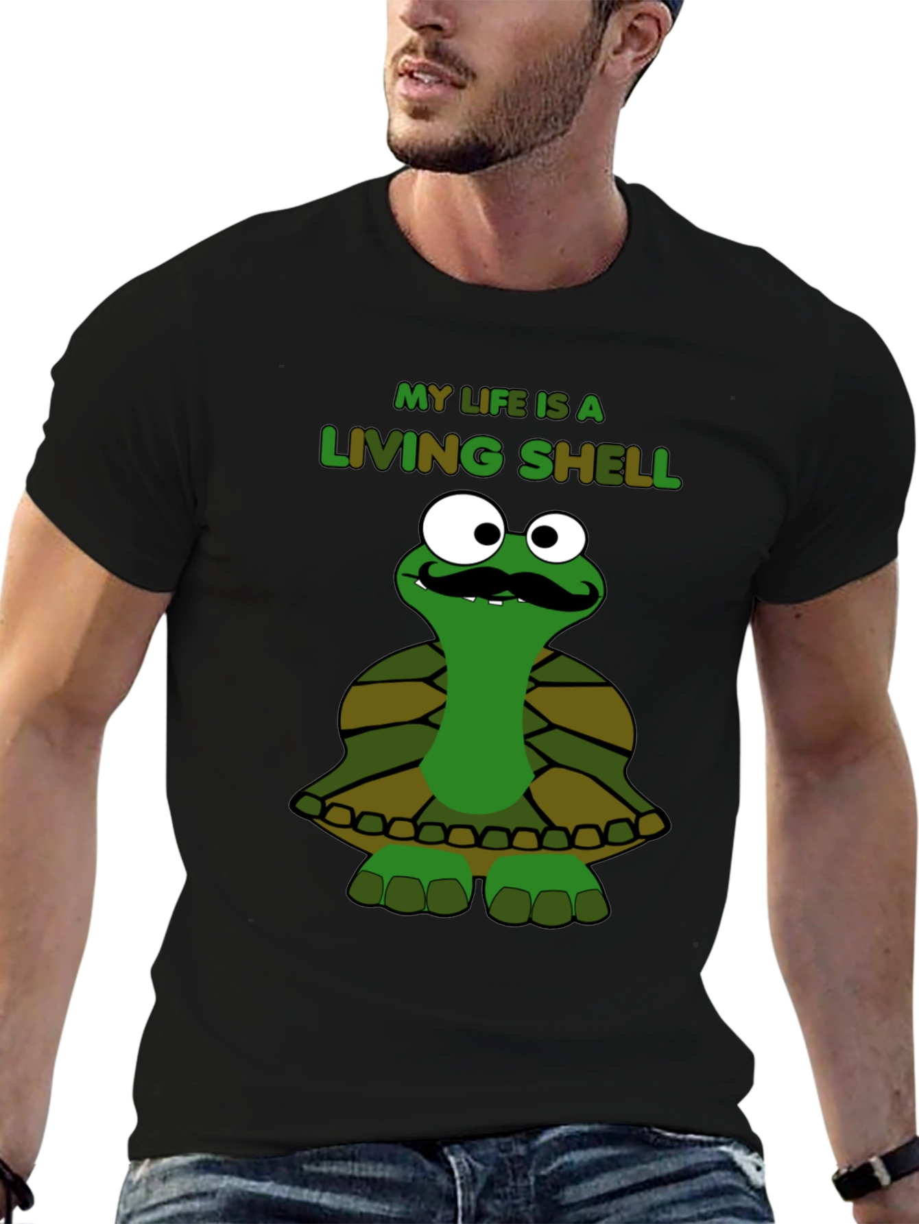 Black My Life is a Living Shell Turtle T-Shirt view 6