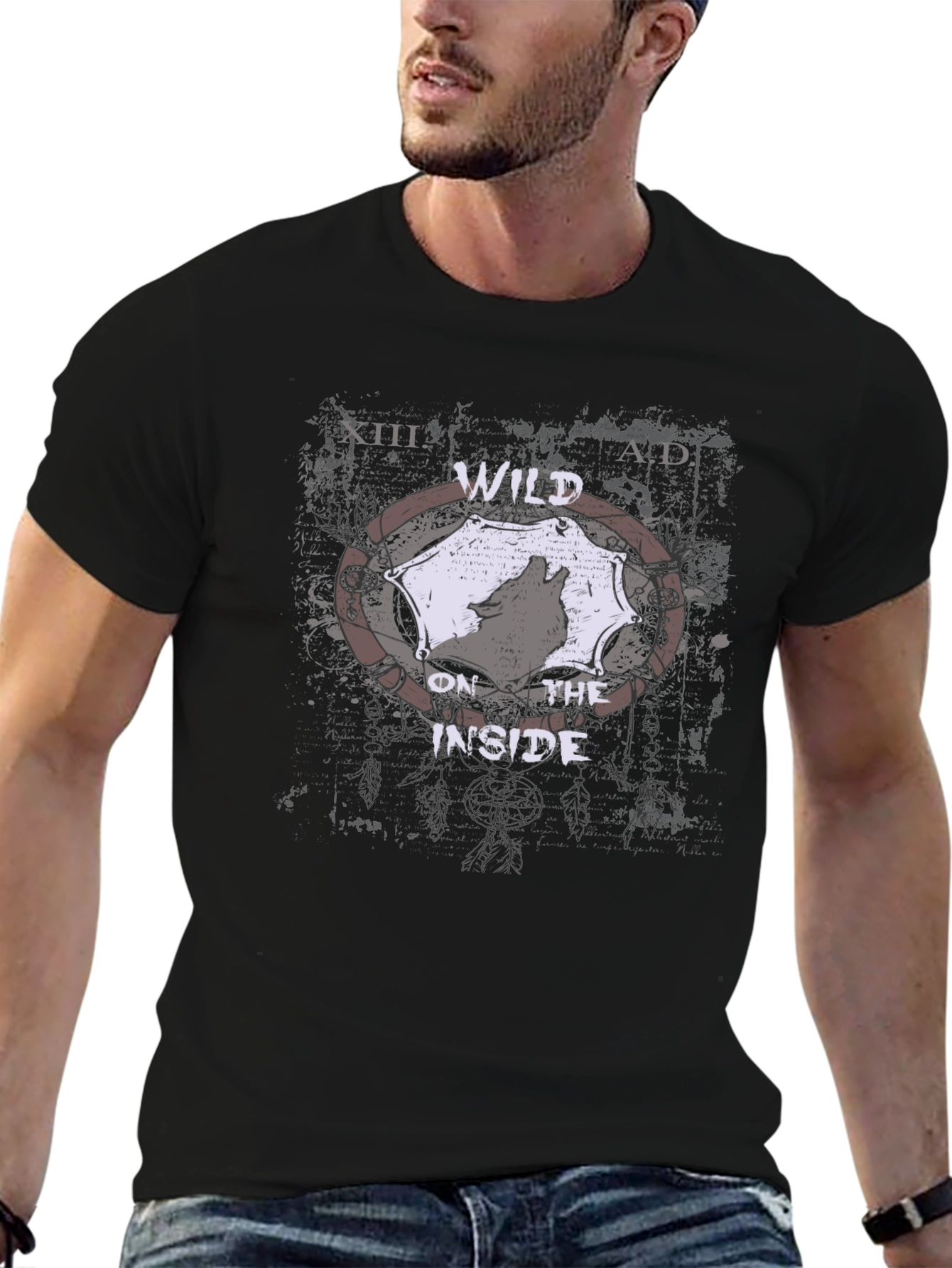 Black Wild Inside Graphic Tee - Men's Black T-Shirt view 6