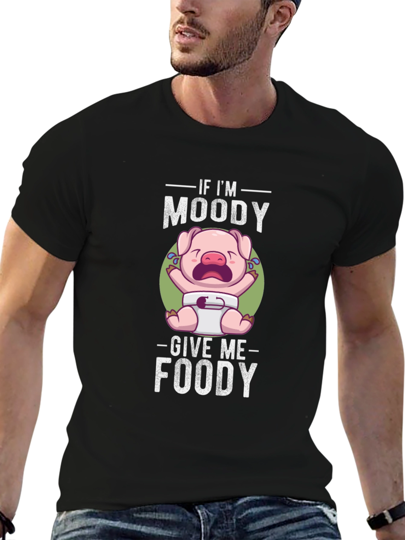 Black Moody Piggy T-Shirt view 6