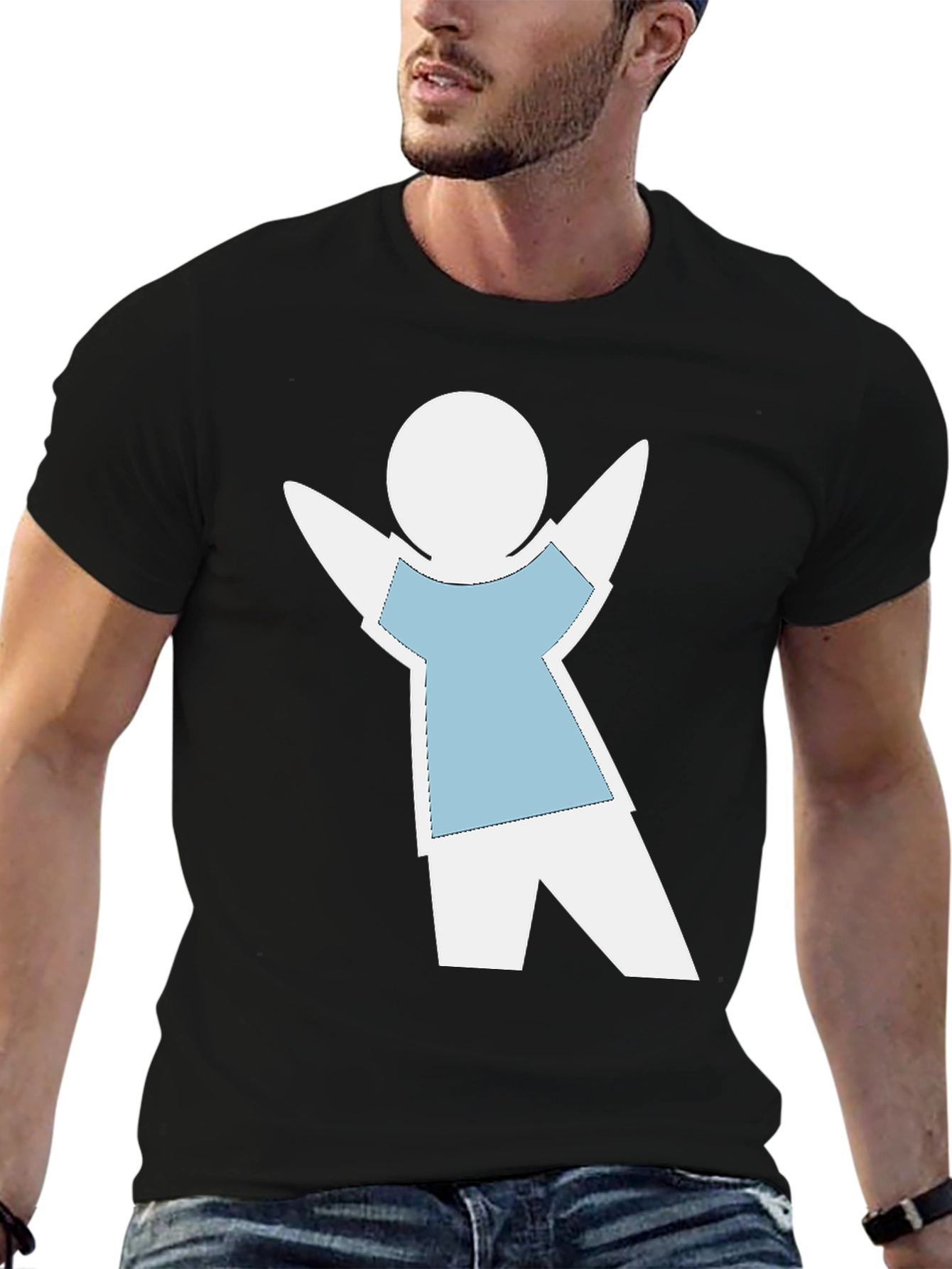 Black Whimsical Stick Figure Tee view 6