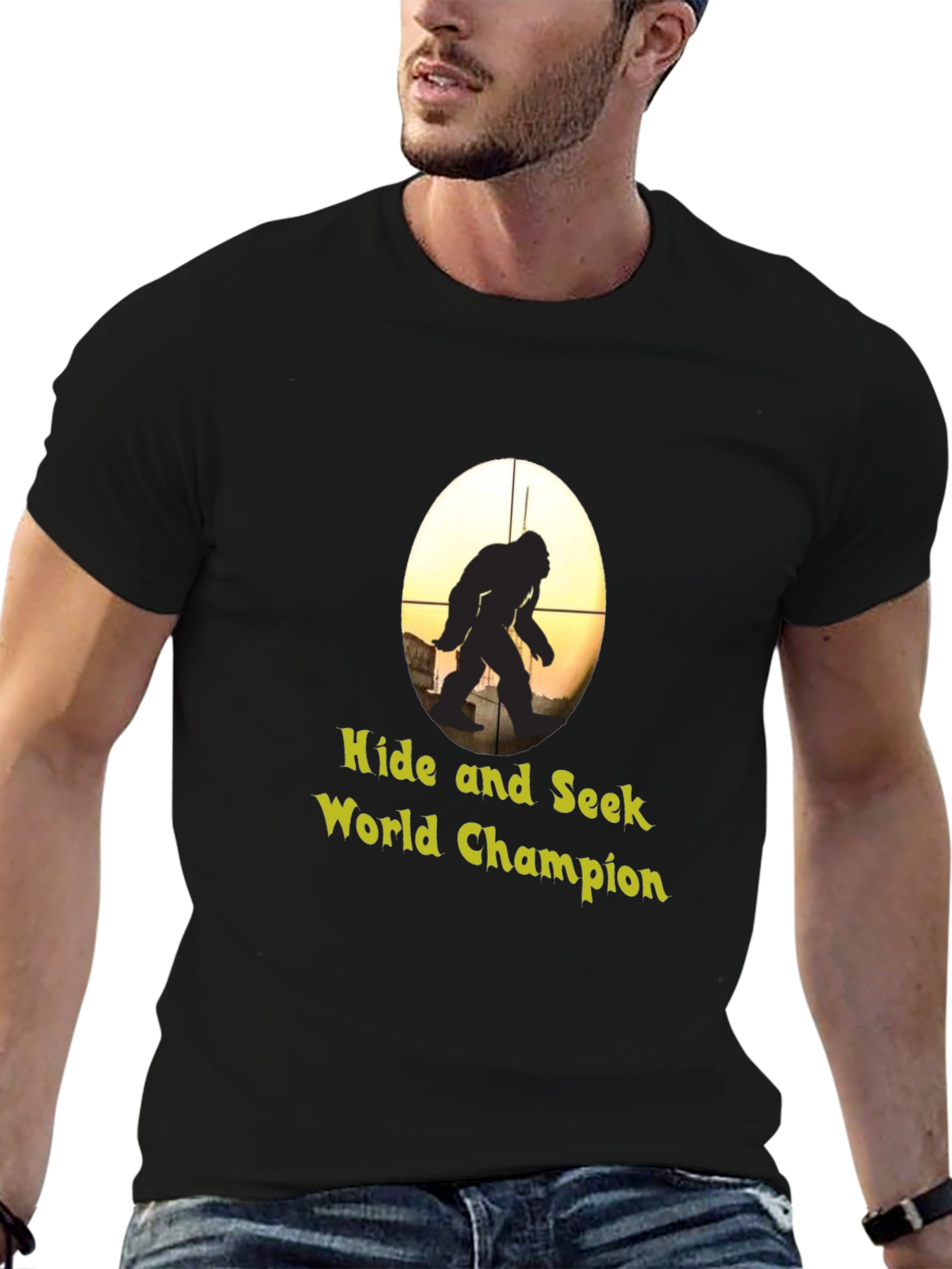 Black Hide & Seek World Champion Bigfoot Graphic T-Shirt view 6