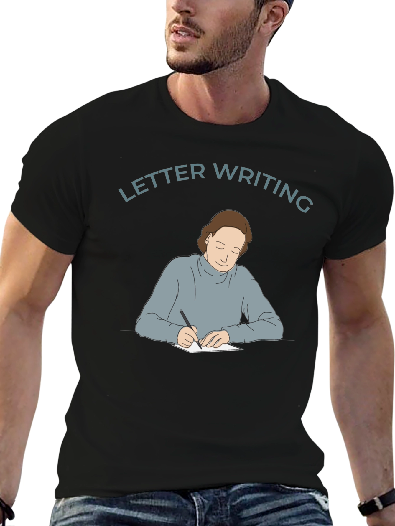 Black Letter Writing Graphic Tee - Unisex Crewneck view 6