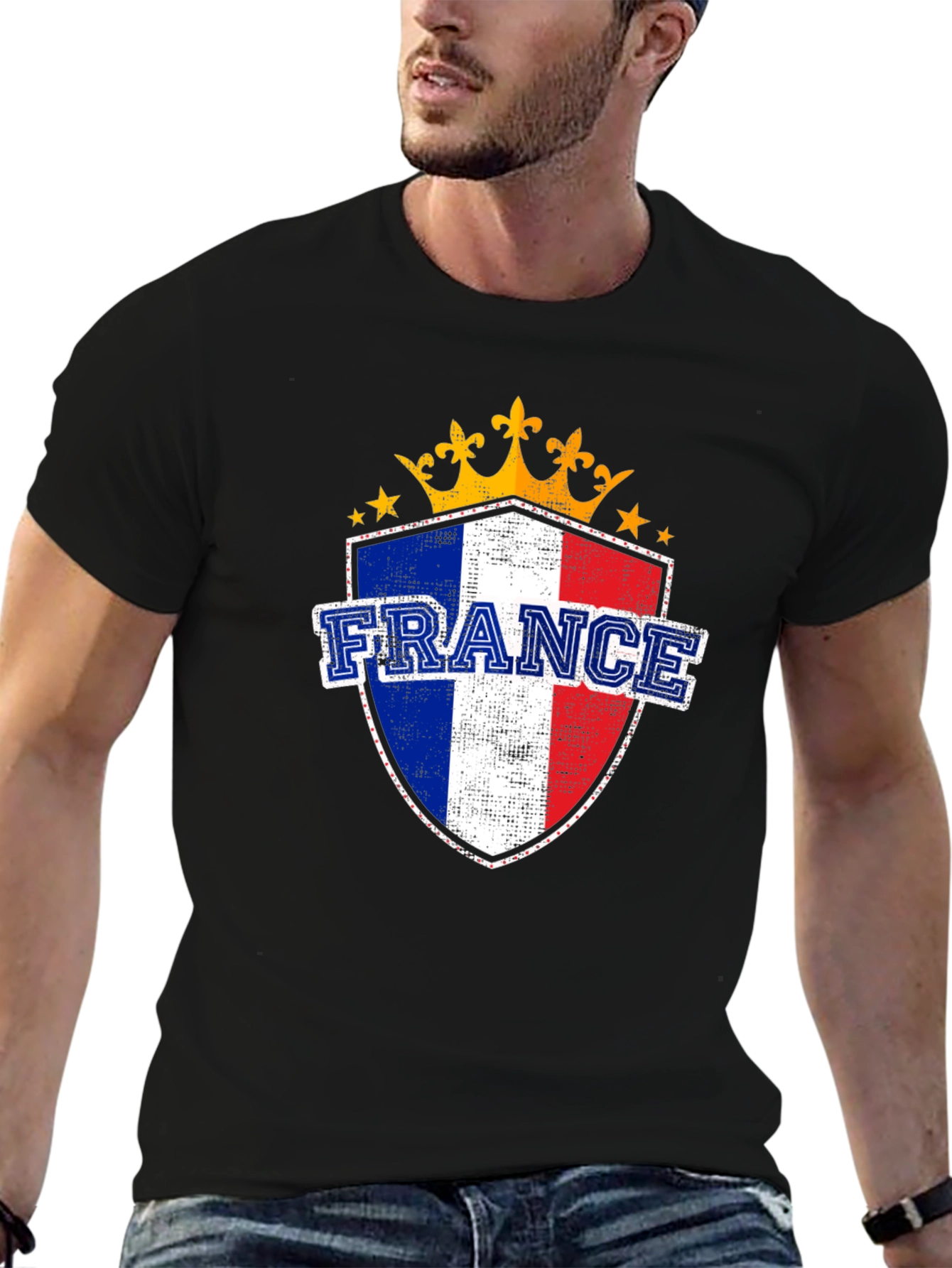 Black France Shield T-Shirt - French Pride Tee view 6