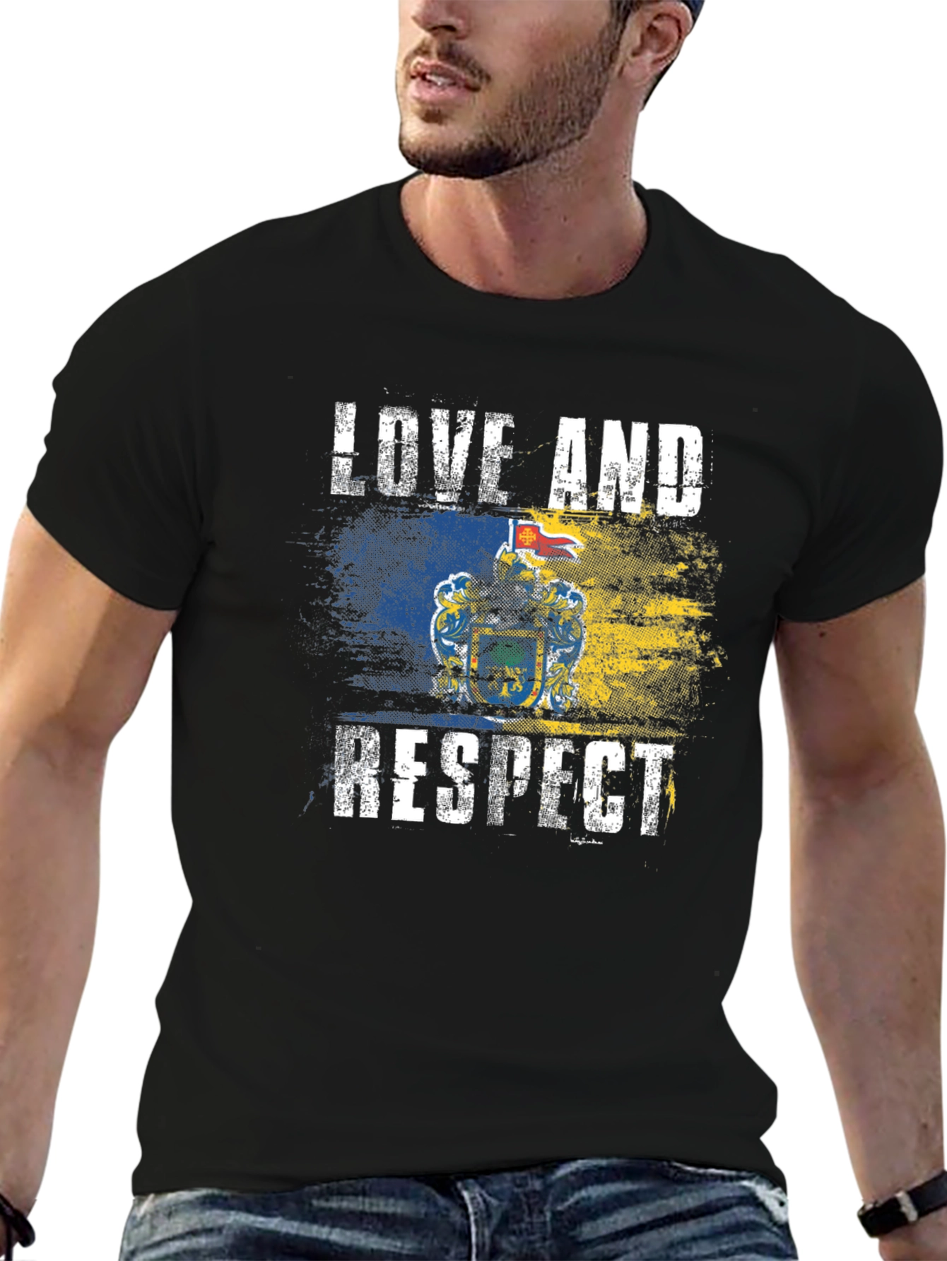 Black Love and Respect New Jersey Flag T-Shirt view 6