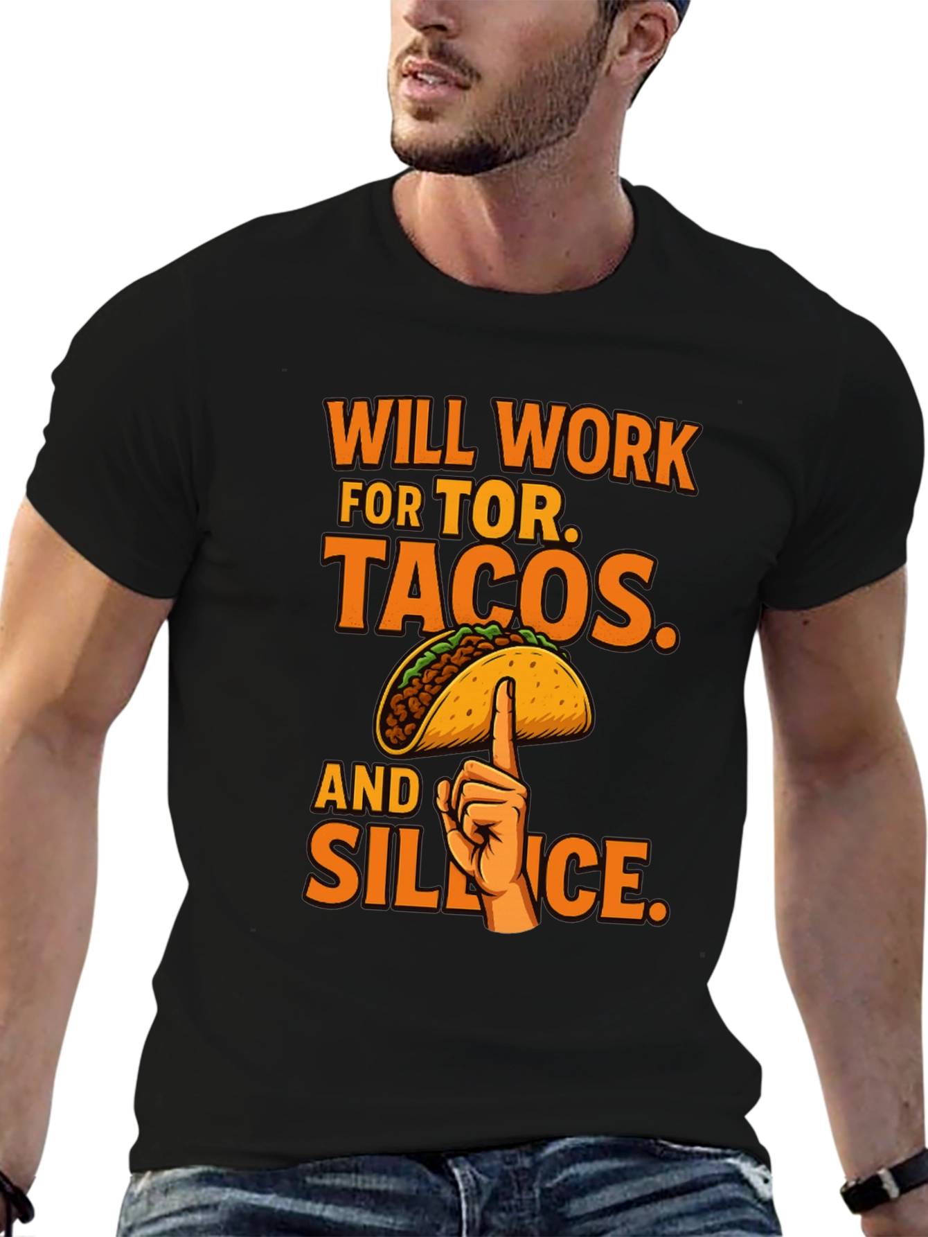 Black Will Work For Tacos T-Shirt Funny Humor view 6