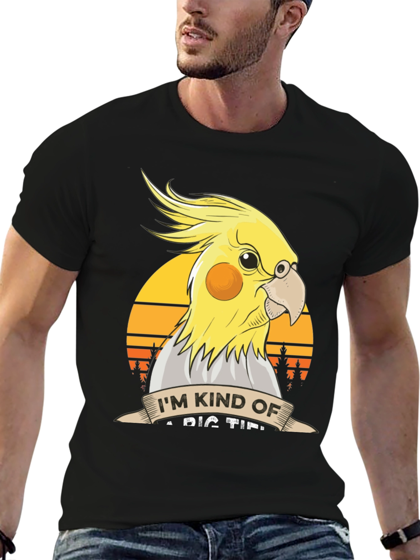 Black Cockatiel T-Shirt: Big Tipper Bird Lover Tee view 6