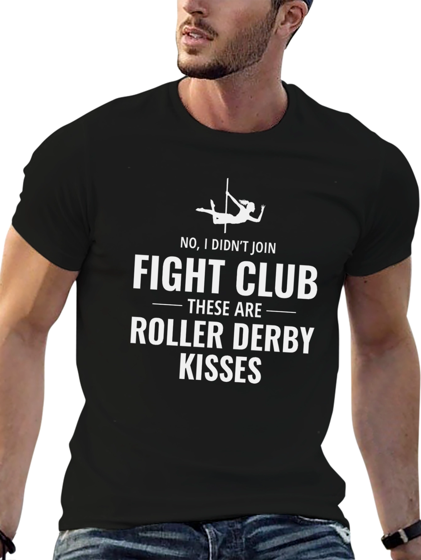 Black Roller Derby Kisses Graphic T-Shirt view 6